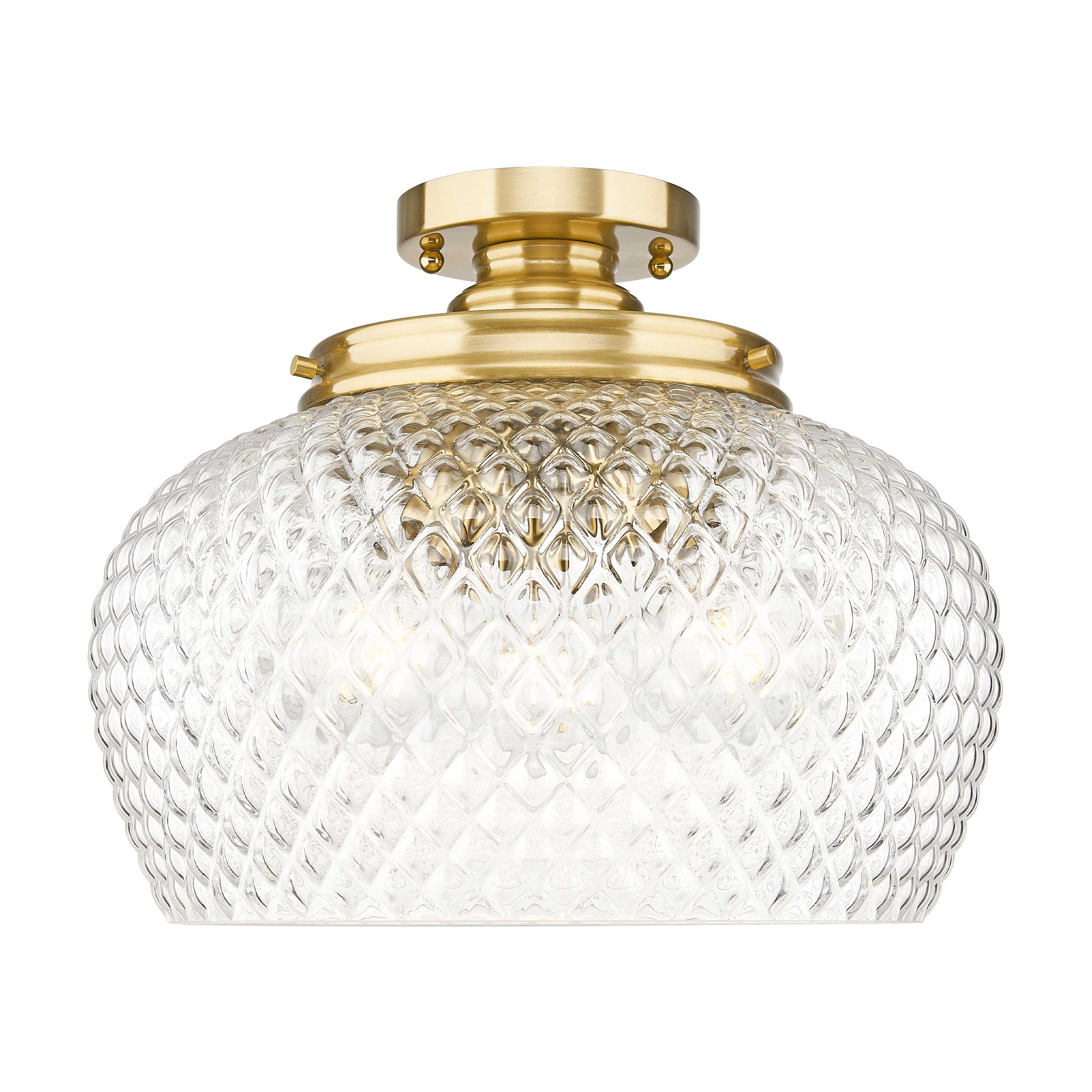 Adeline 3-light Semi-Flush Mount in Modern Brushed Gold - Image 2