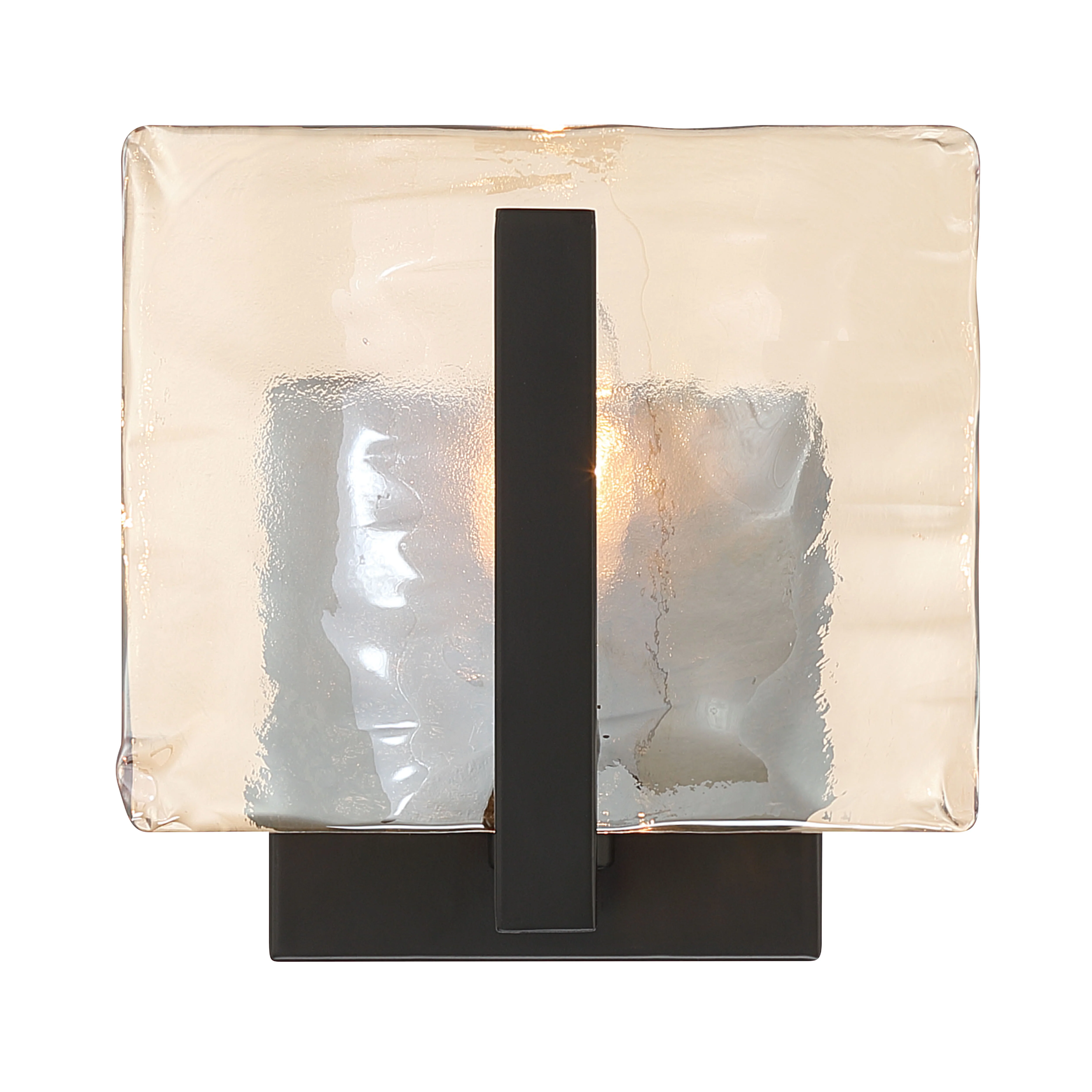 Aenon 1-light Wall Sconce in Matte Black with Amber Water Glass - Image 3