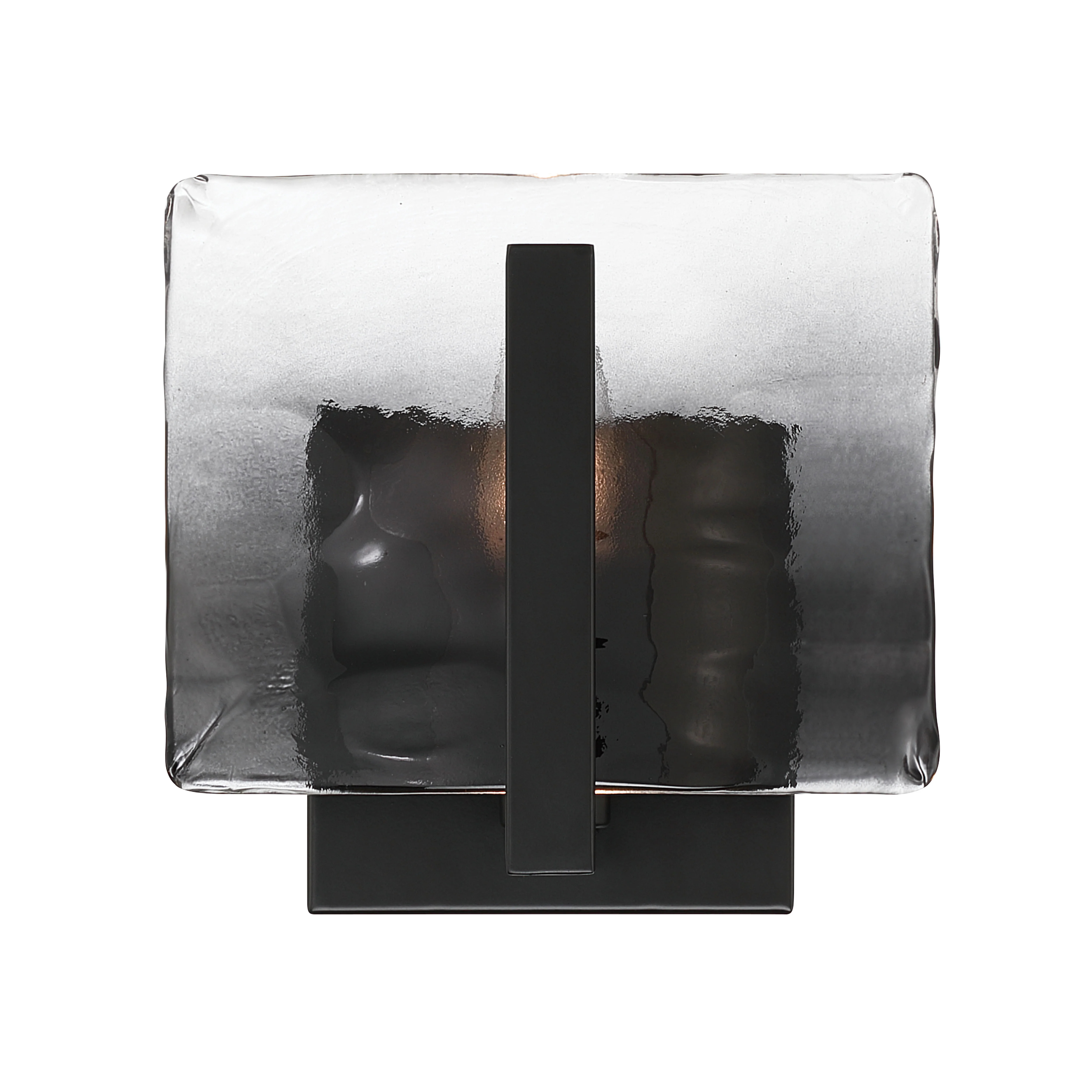 Aenon 1-light Wall Sconce in Matte Black with Smokey Water Glass - Image 3