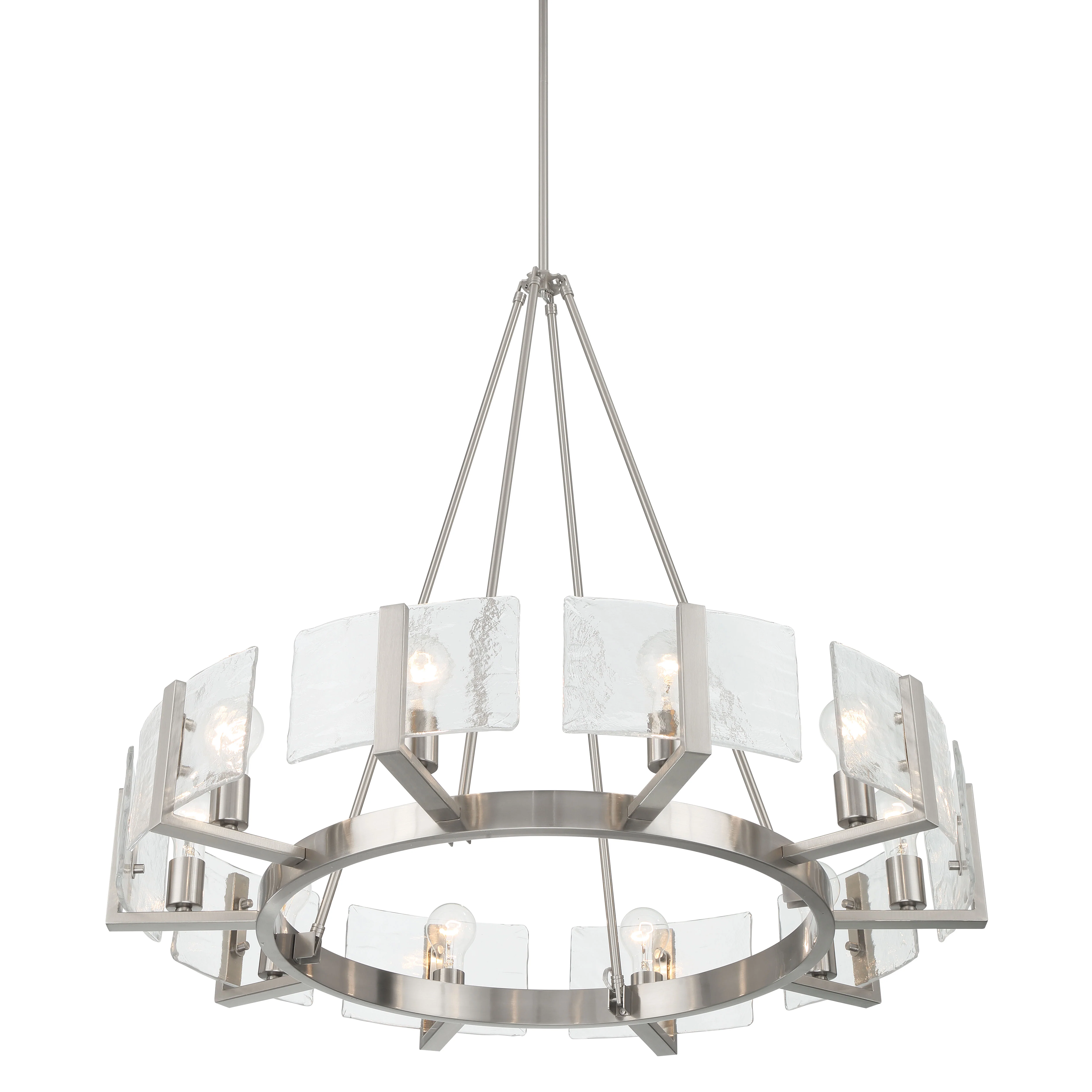 Aenon 10-light Chandelier in Pewter with Hammered Water Glass - Image 4