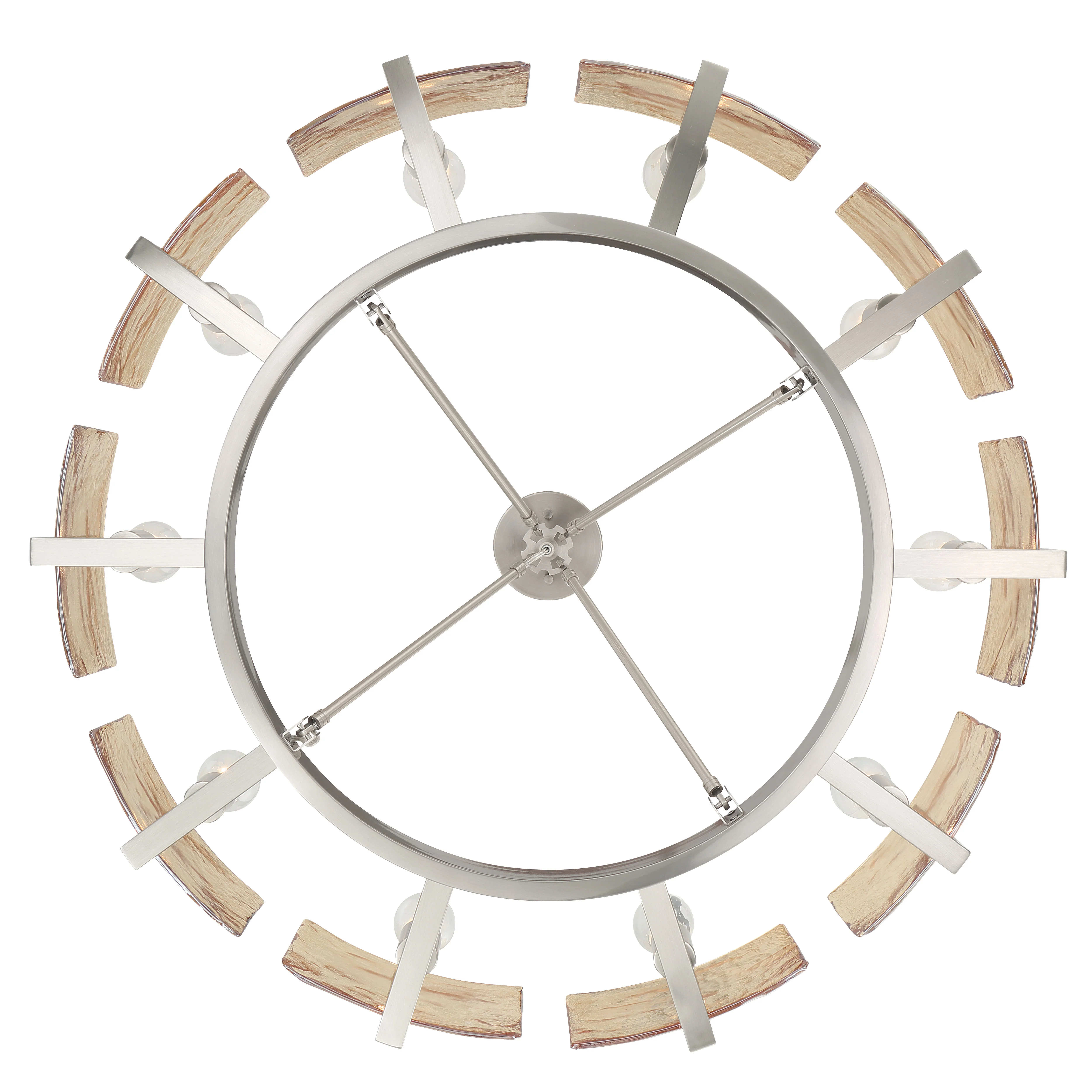 Aenon 10-light Semi-Flush Mount in Pewter with Amber Water Glass - Image 5
