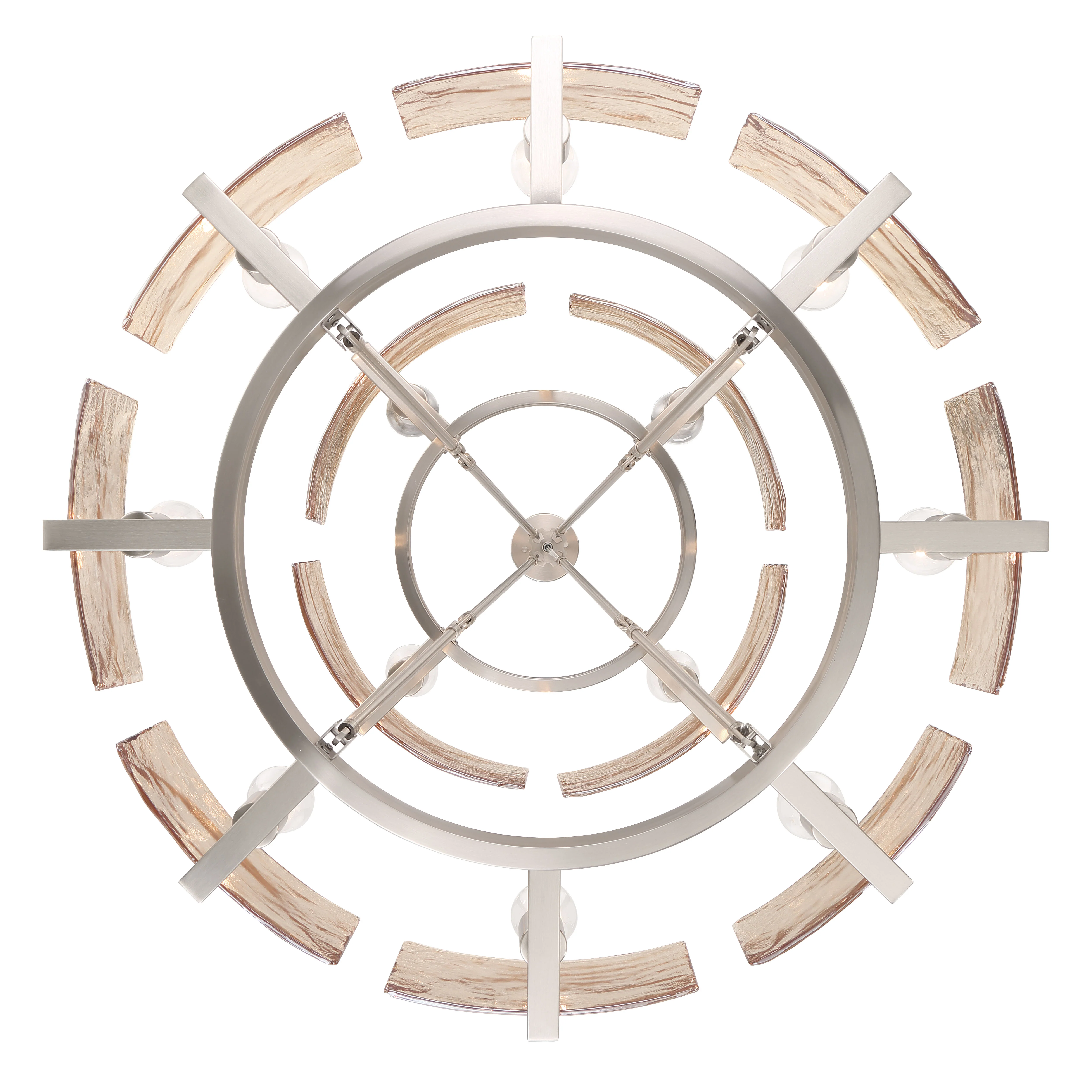 Aenon 12-light 2-tier Chandelier (4+8) in Pewter with Amber Water Glass - Image 8