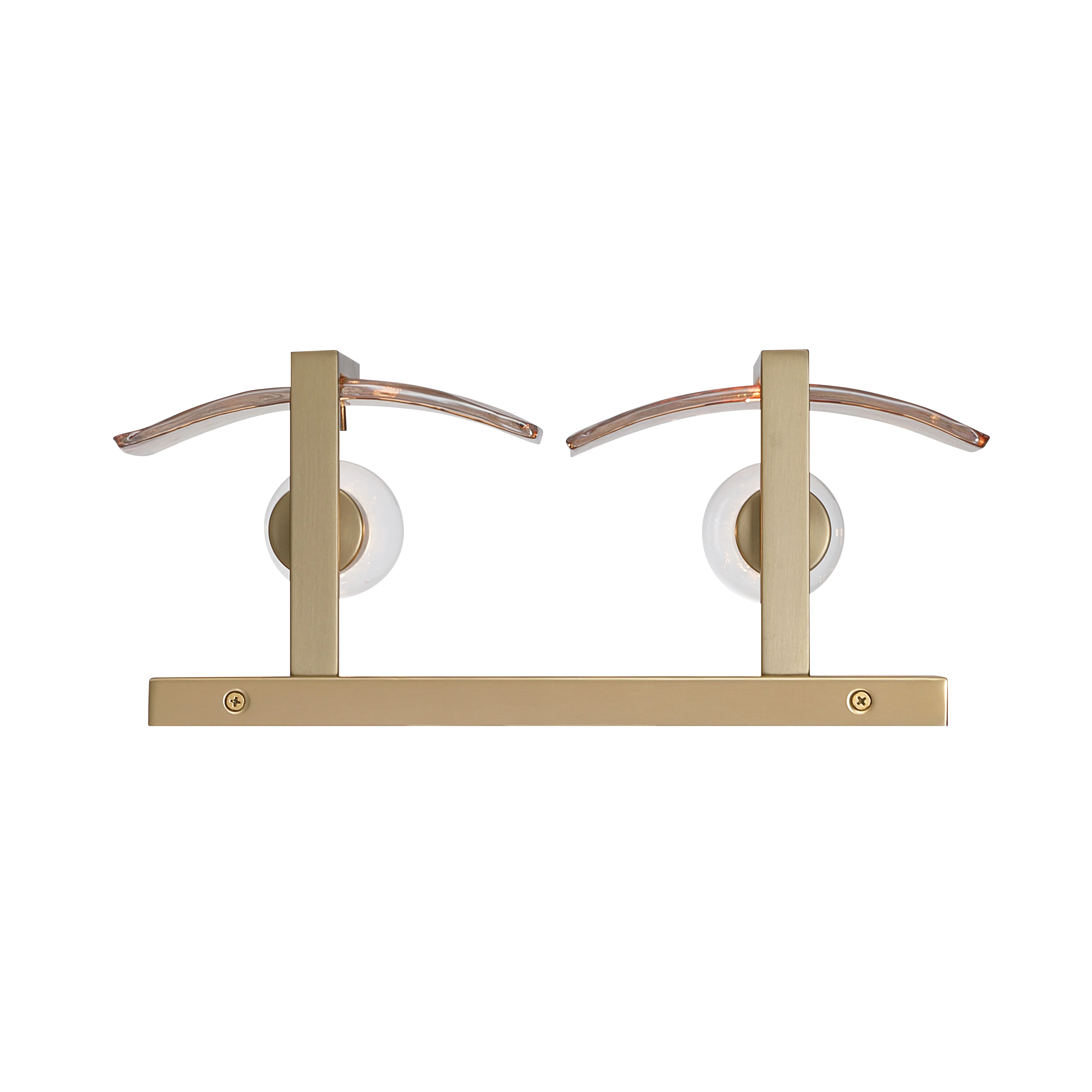Aenon 2-light Vanity in Brushed Champagne Brass with Amber Water Glass - Image 6