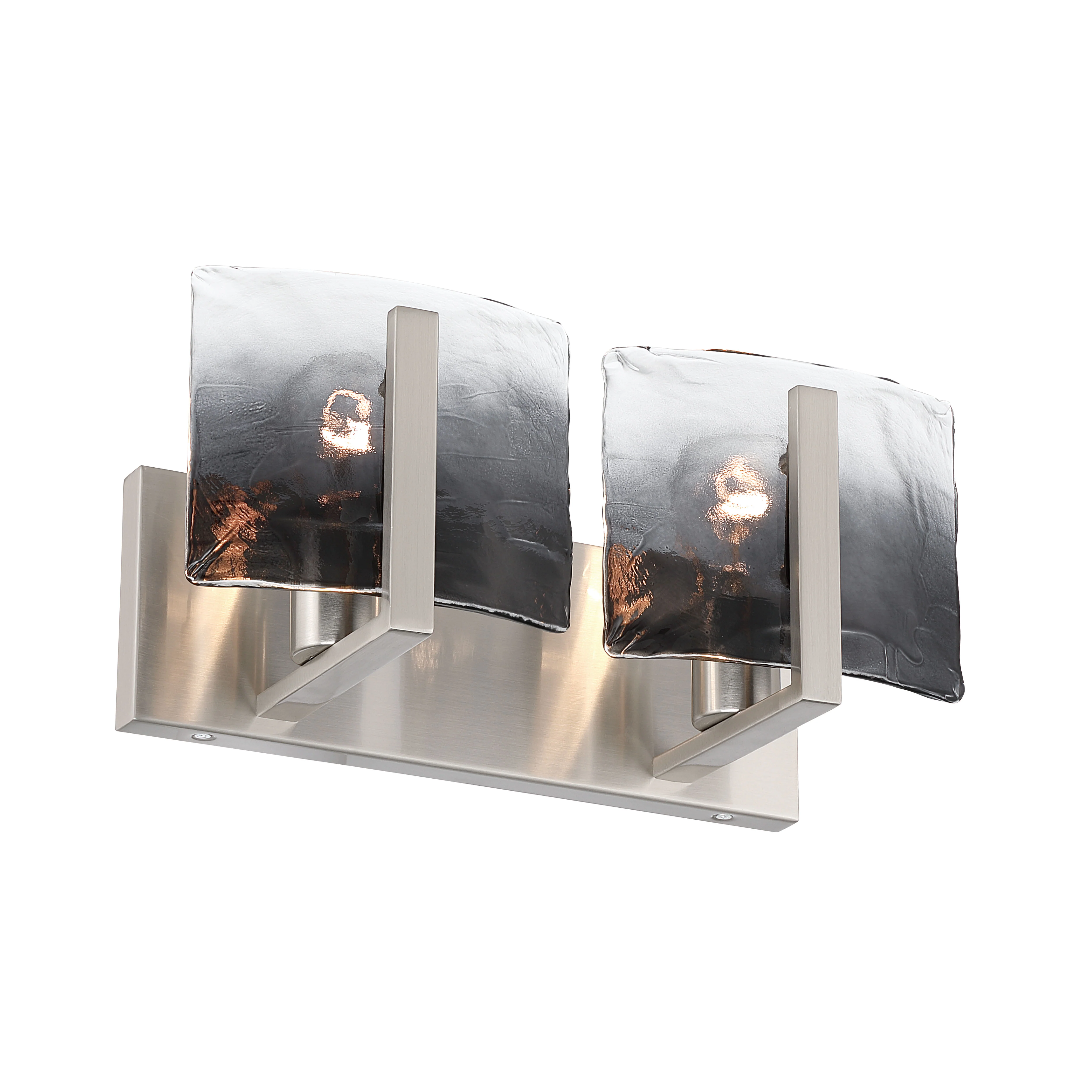 Aenon 2-light Vanity in Pewter with Smokey Water Glass