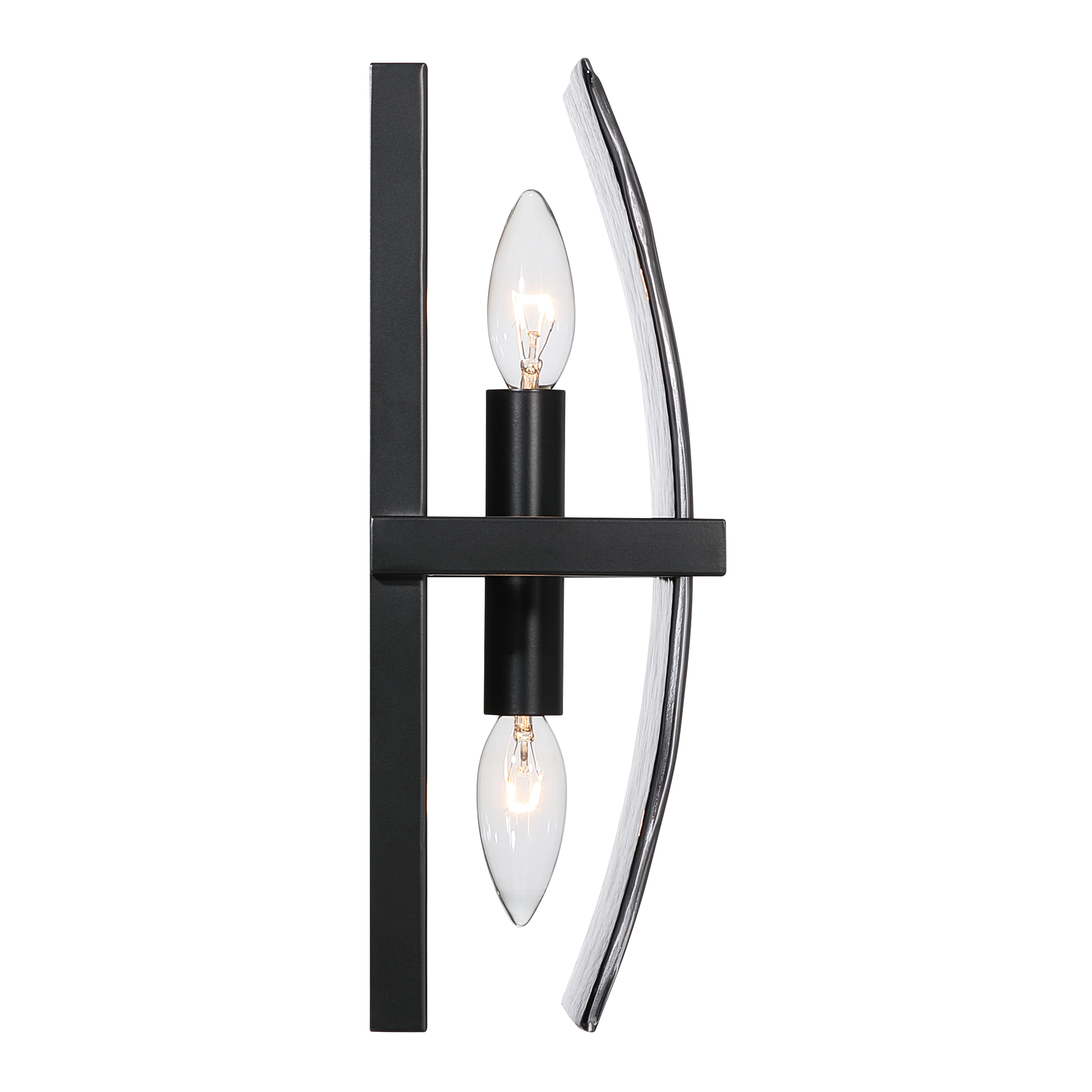 Aenon 2-light Wall Sconce in Matte Black with Smokey Water Glass - Image 5