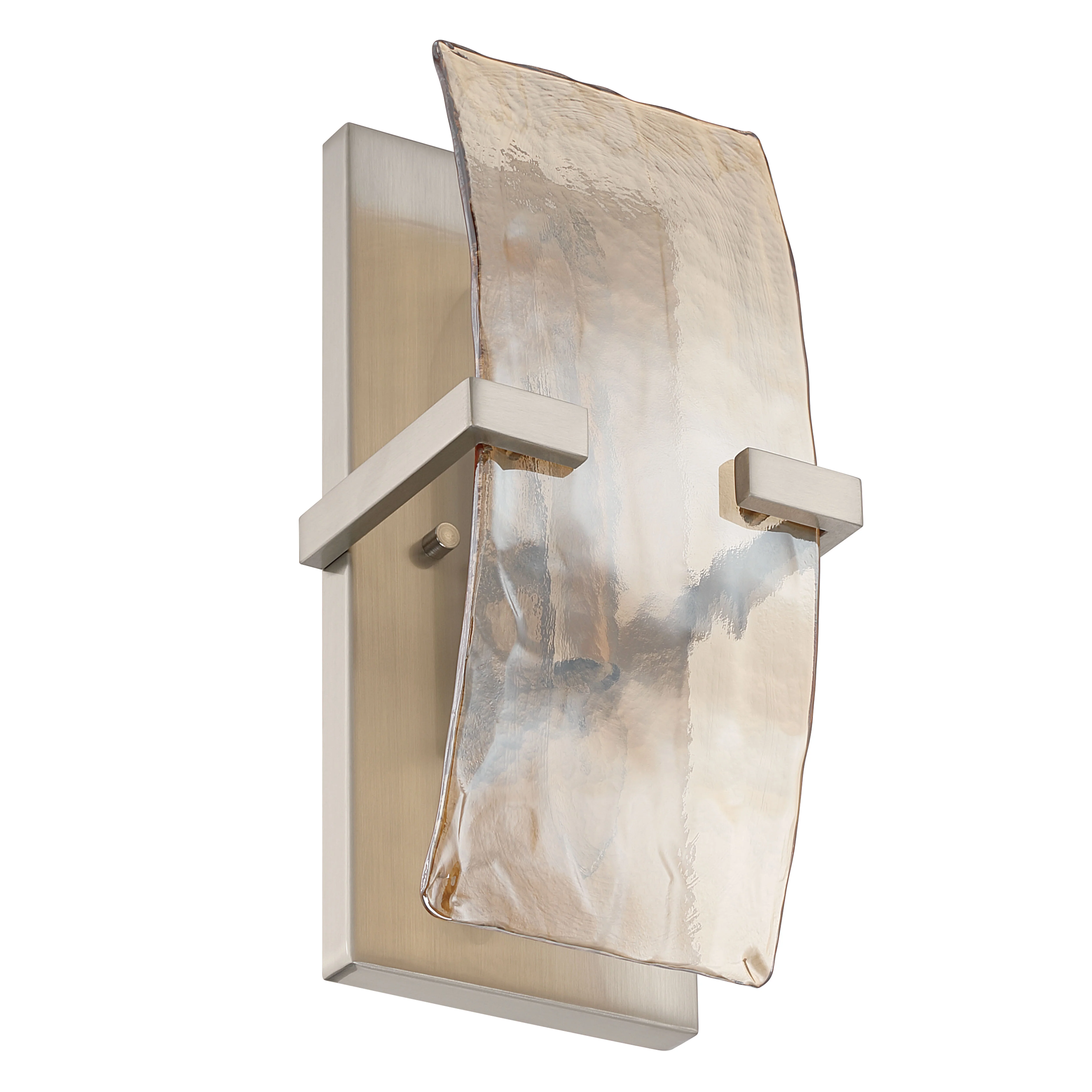 Aenon 2-light Wall Sconce in Pewter with Amber Water Glass - Image 2