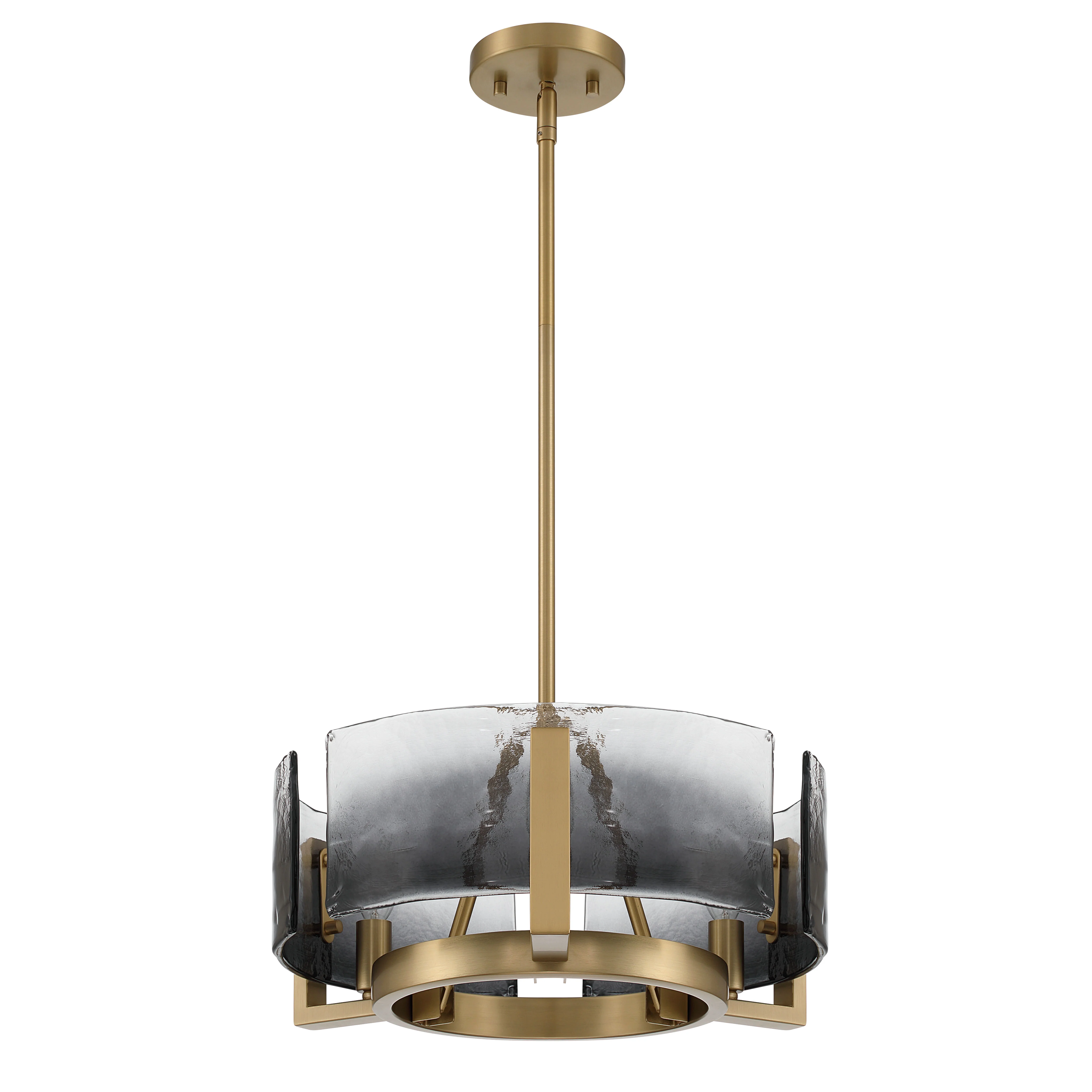 Aenon 3-light Chandelier in Brushed Champagne Brass with Smokey Water Glass - Image 3