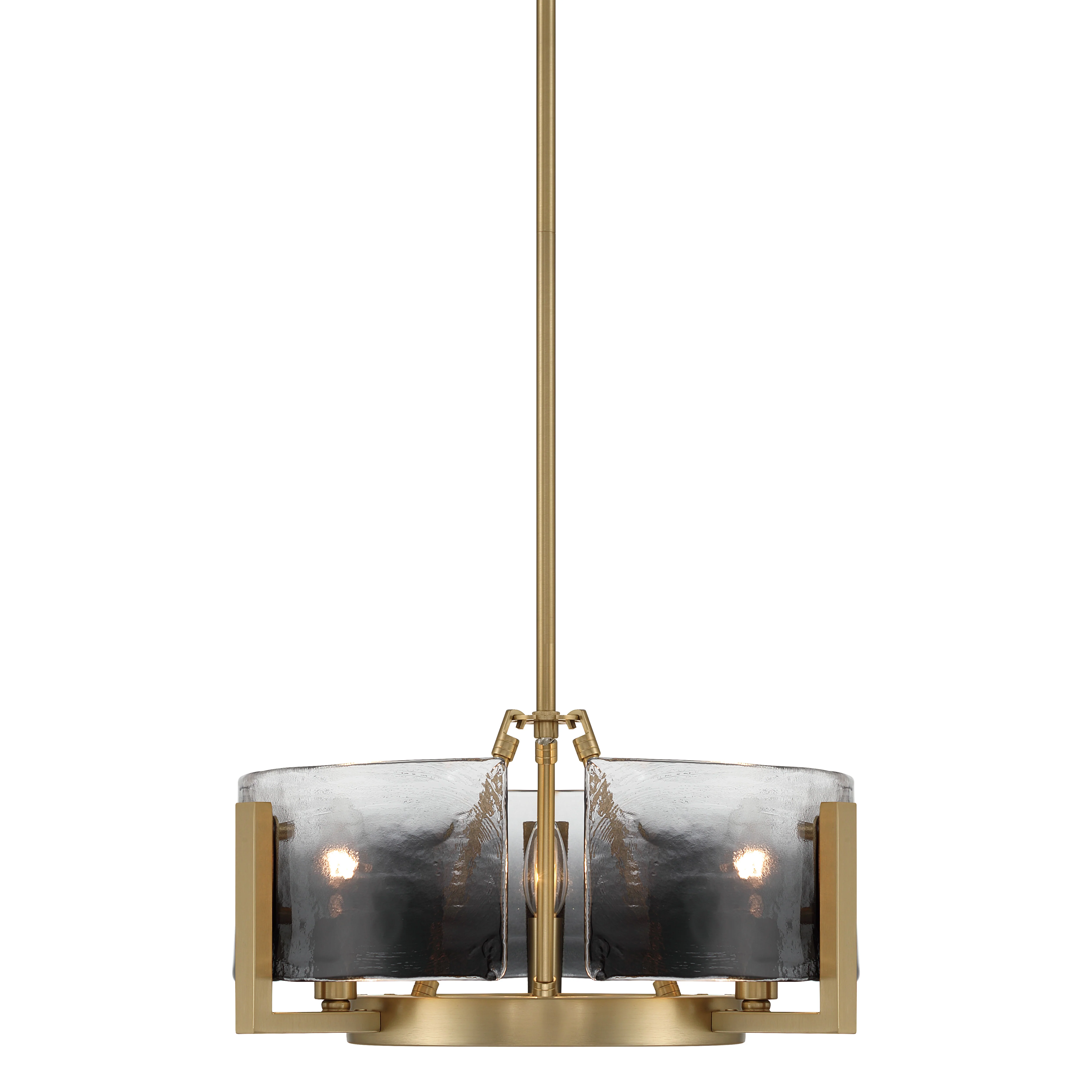 Aenon 3-light Chandelier in Brushed Champagne Brass with Smokey Water Glass - Image 4