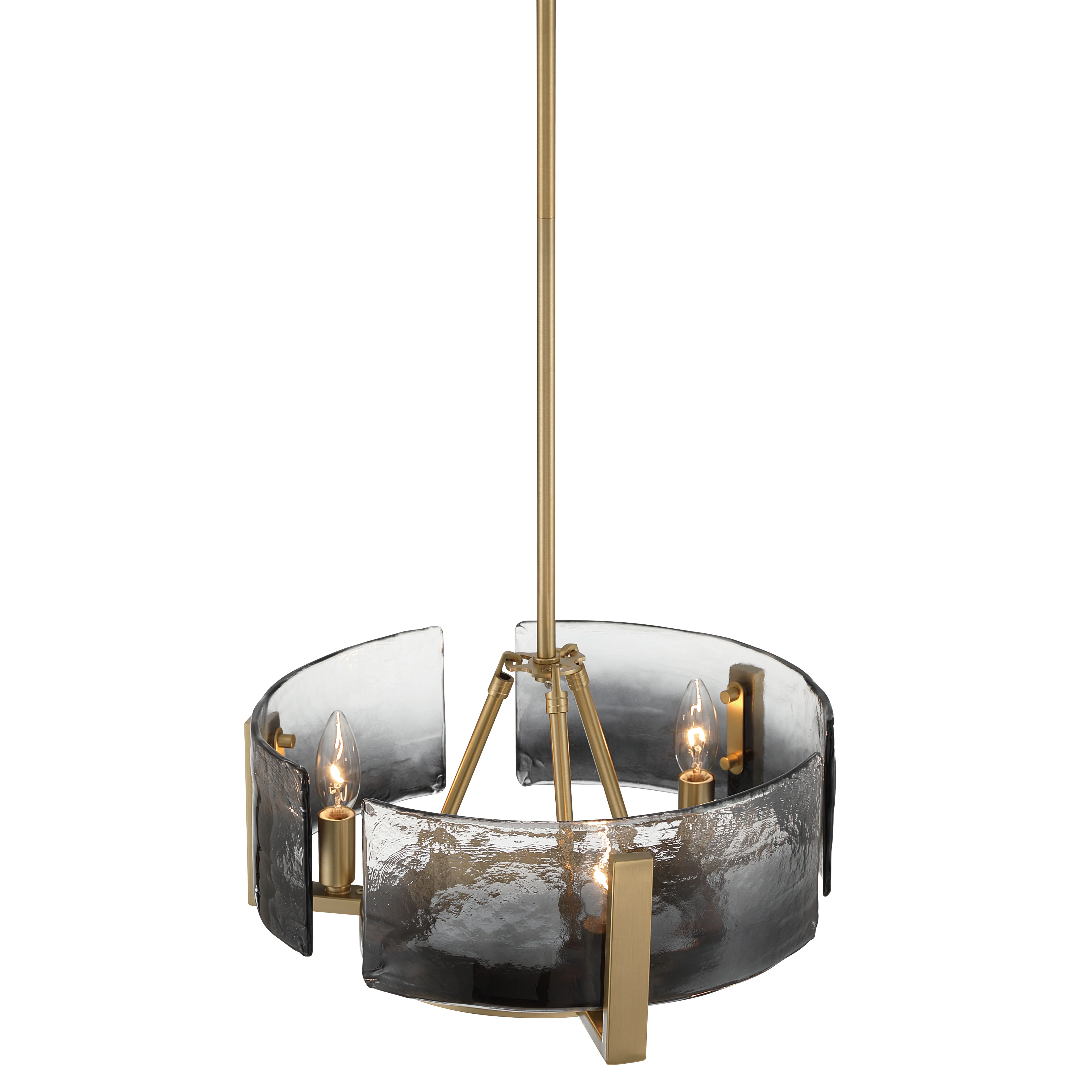 Aenon 3-light Chandelier in Brushed Champagne Brass with Smokey Water Glass - Image 5