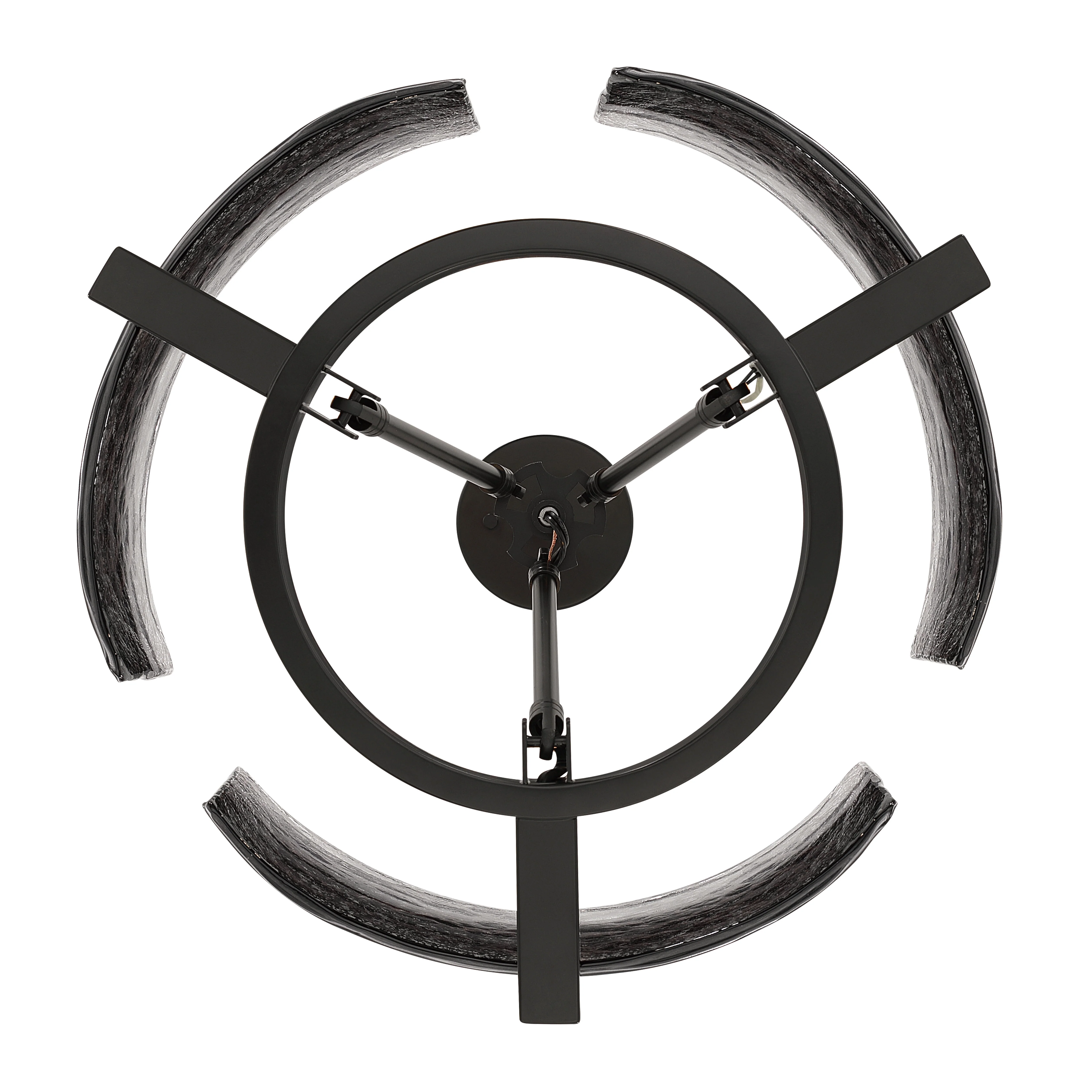 Aenon 3-light Chandelier in Matte Black with Smokey Water Glass - Image 6