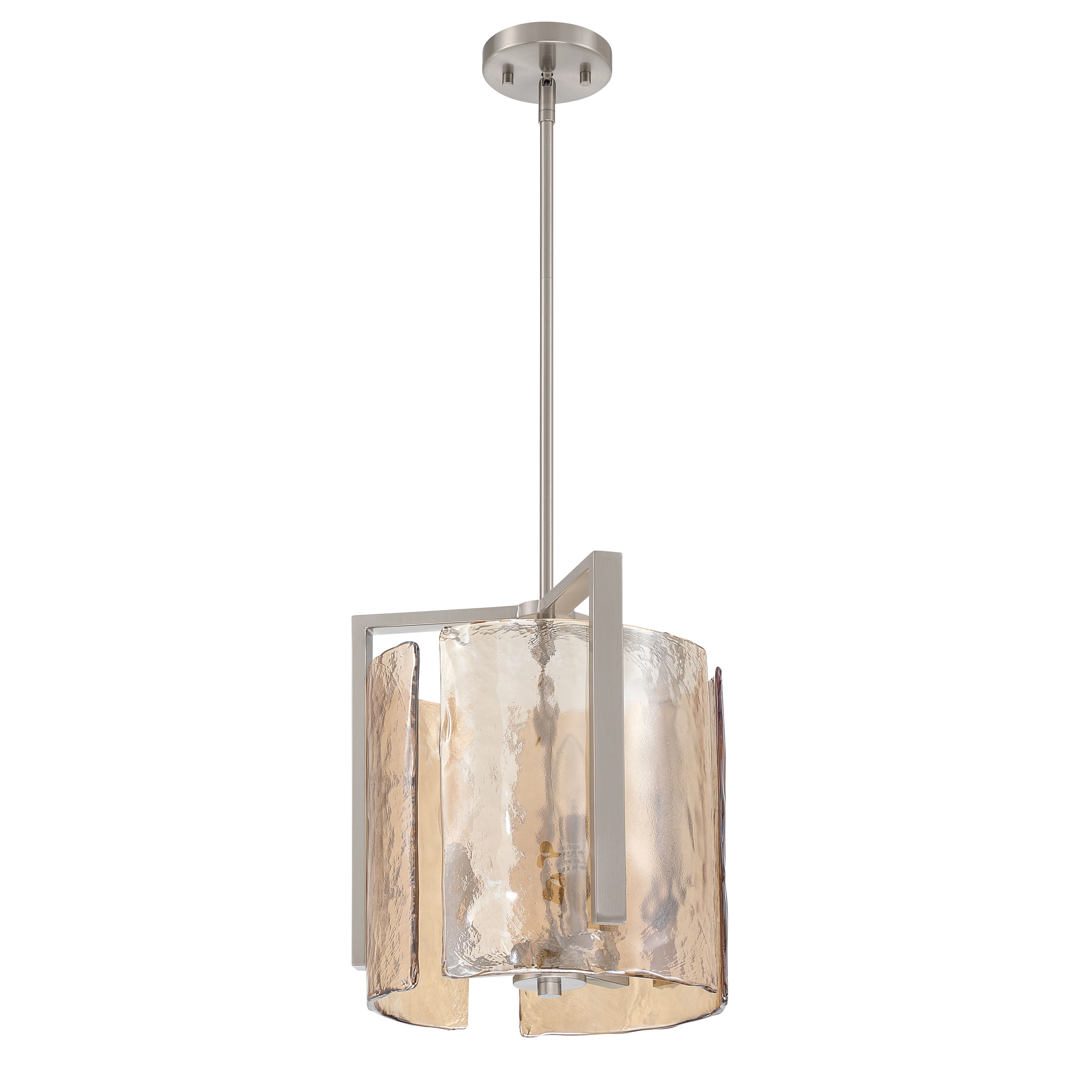 Aenon 3-light Pendant in Pewter with Amber Water Glass - Image 2