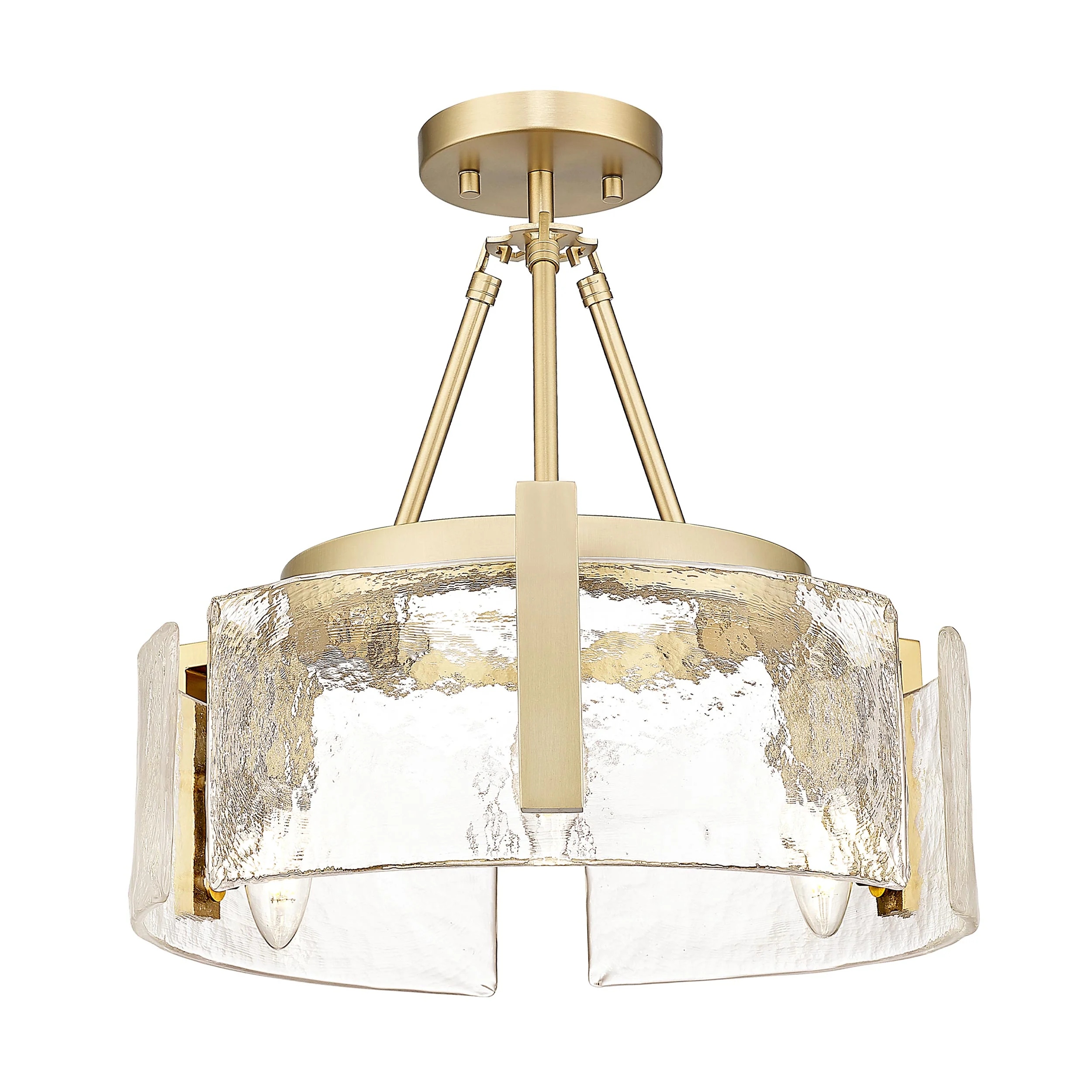 Aenon 3-light Semi-Flush Mount in Brushed Champagne Brass - Image 3