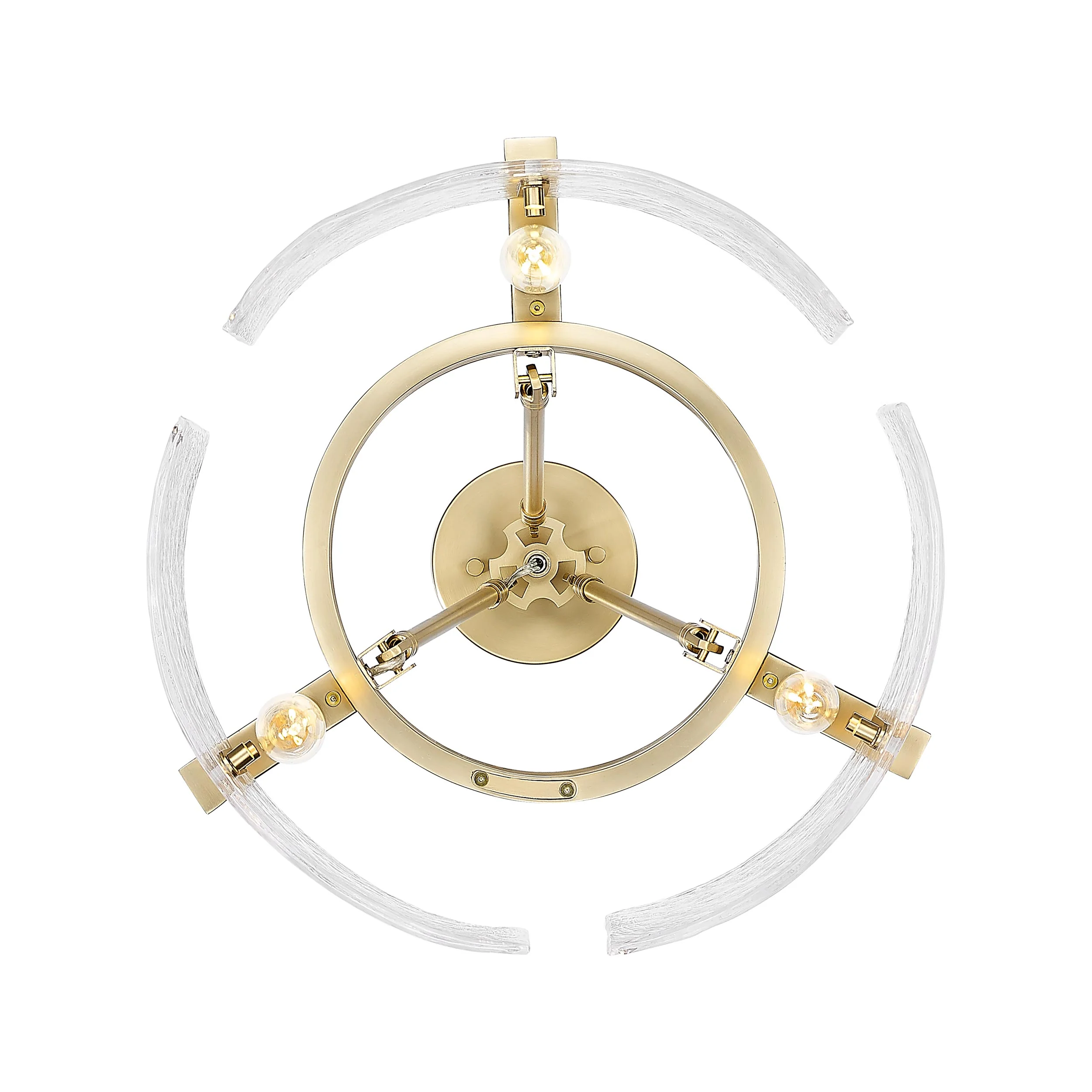 Aenon 3-light Semi-Flush Mount in Brushed Champagne Brass - Image 7