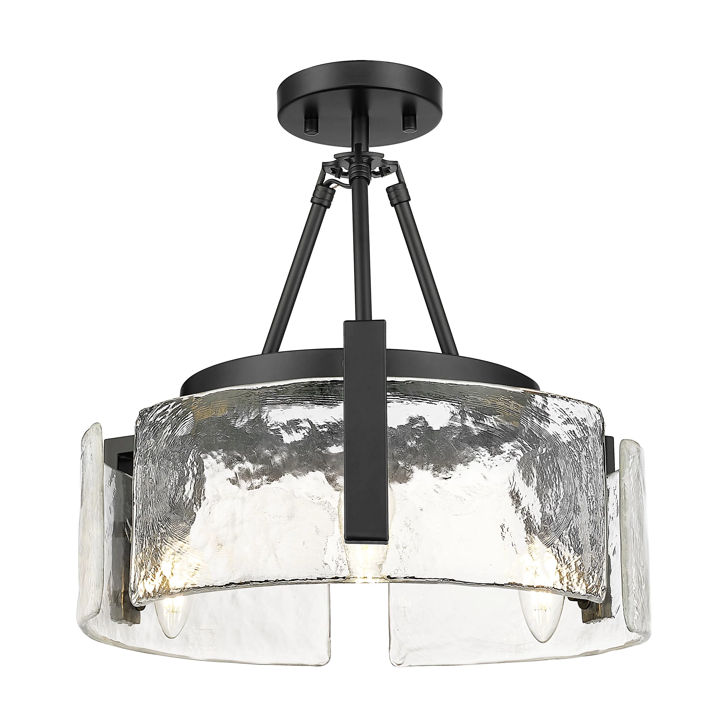 Aenon 3-light Semi-Flush Mount in Matte Black