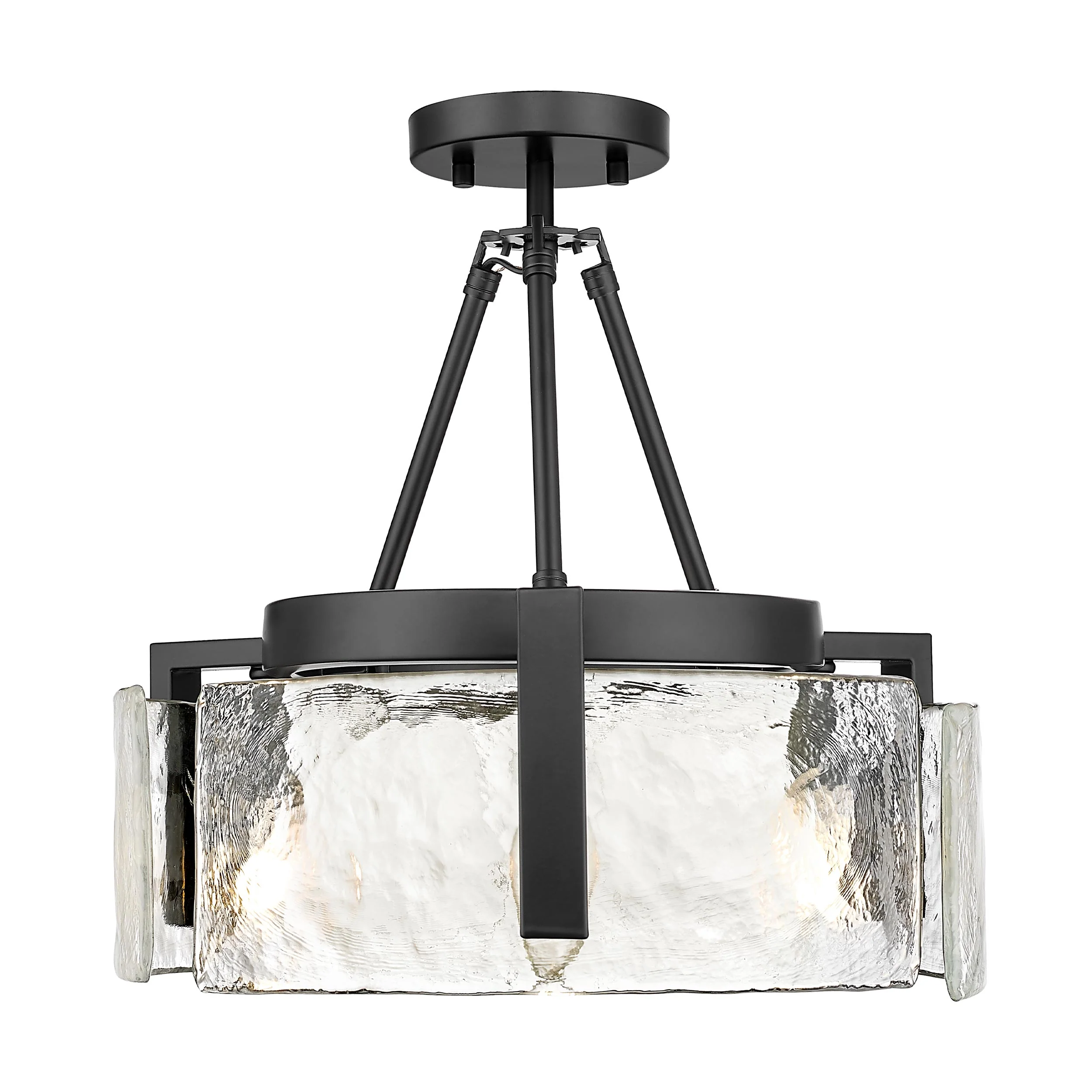 Aenon 3-light Semi-Flush Mount in Matte Black - Image 2