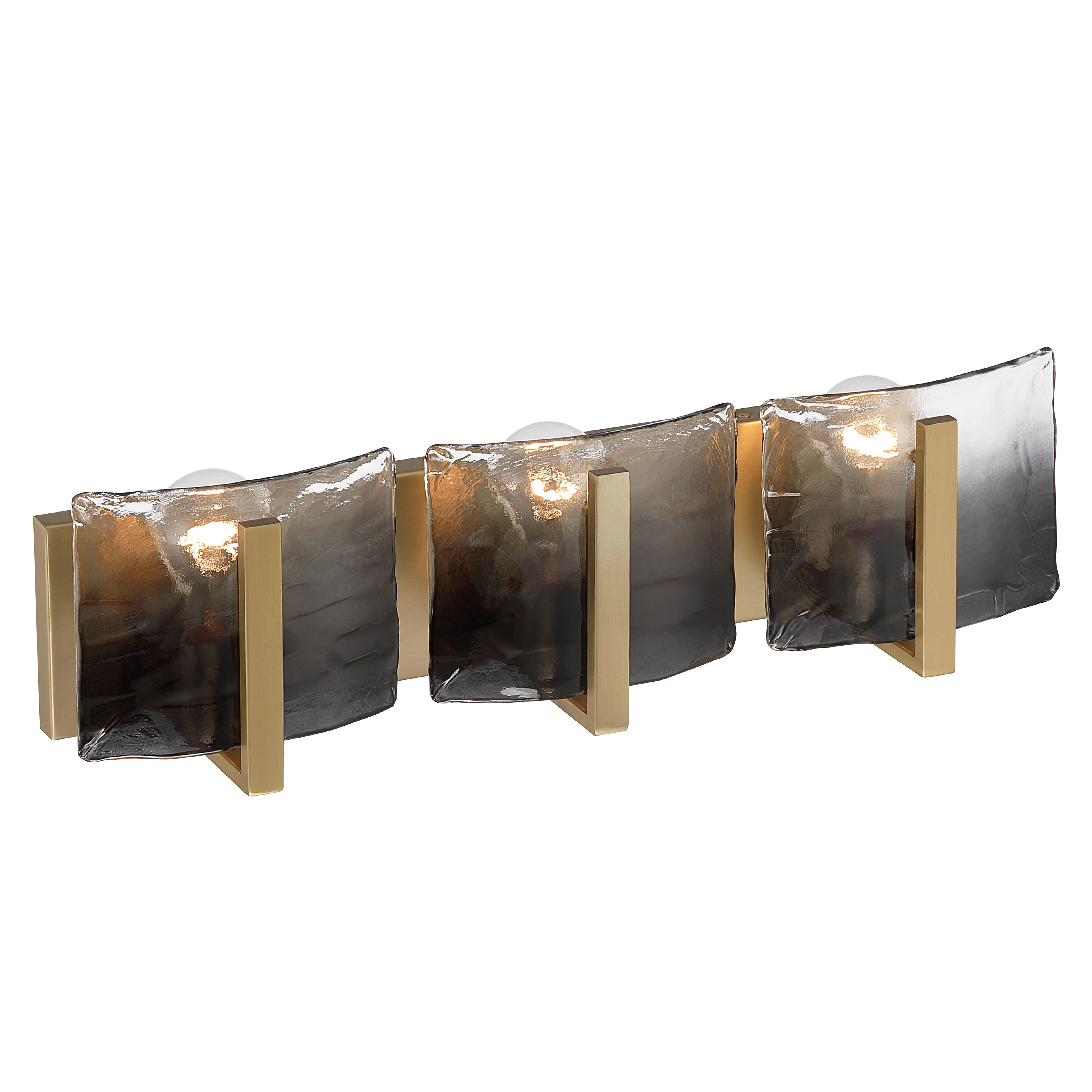 Aenon 3-light Vanity in Brushed Champagne Brass with Smokey Water Glass - Image 5