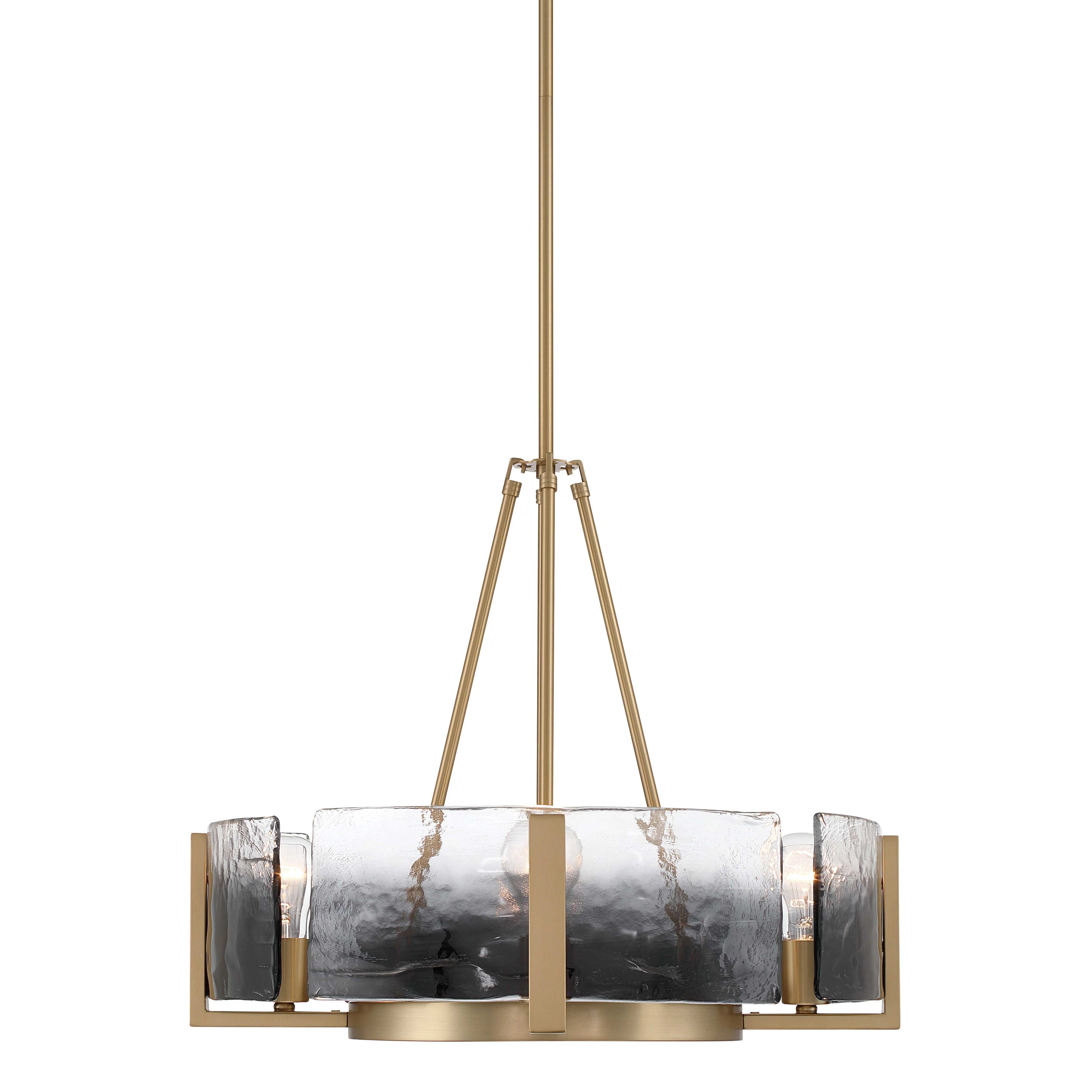 Aenon 4-Light Chandelier in Brushed Champagne Brass with Smokey Water Glass - Image 4