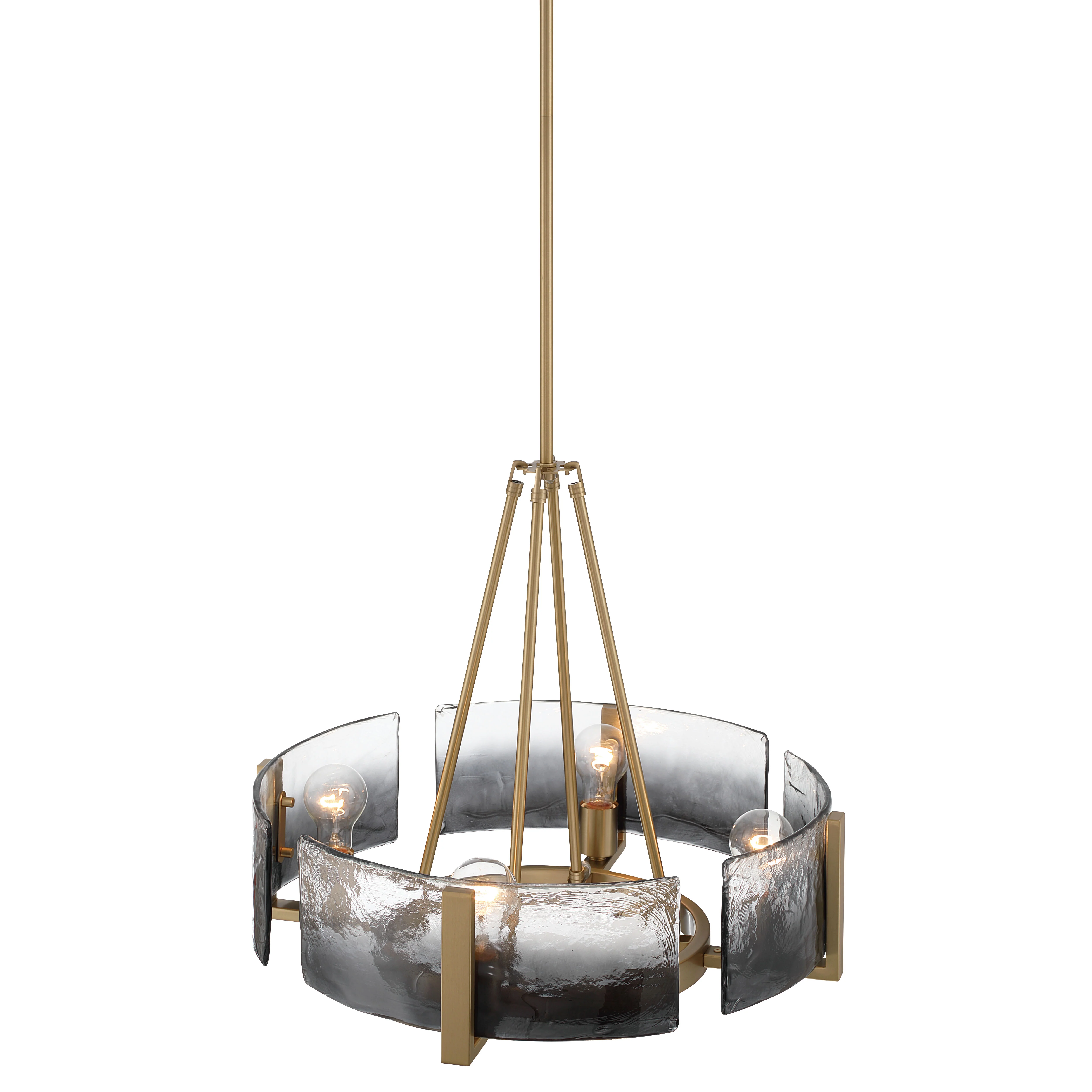 Aenon 4-Light Chandelier in Brushed Champagne Brass with Smokey Water Glass - Image 5
