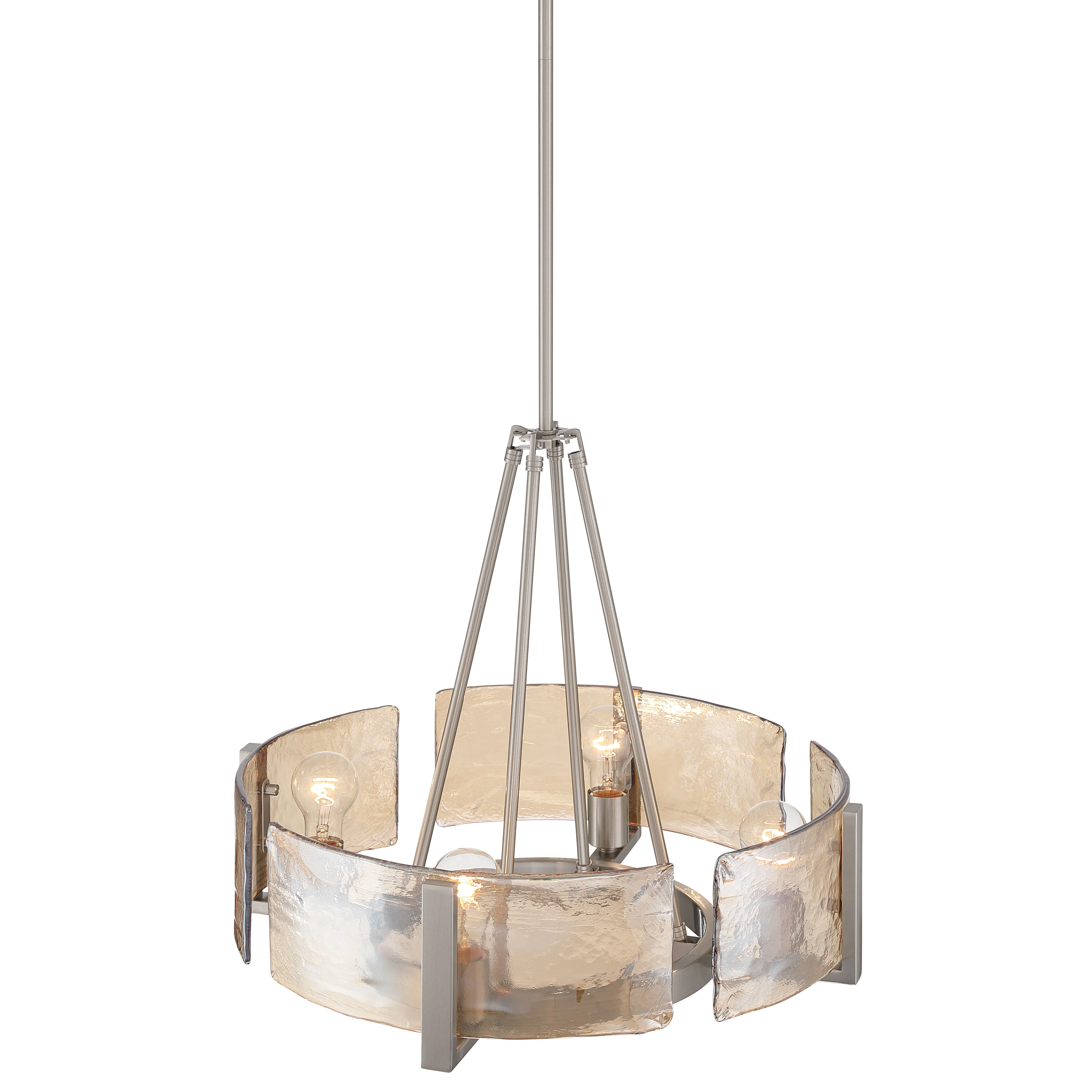Aenon 4-Light Chandelier in Pewter with Amber Water Glass - Image 5