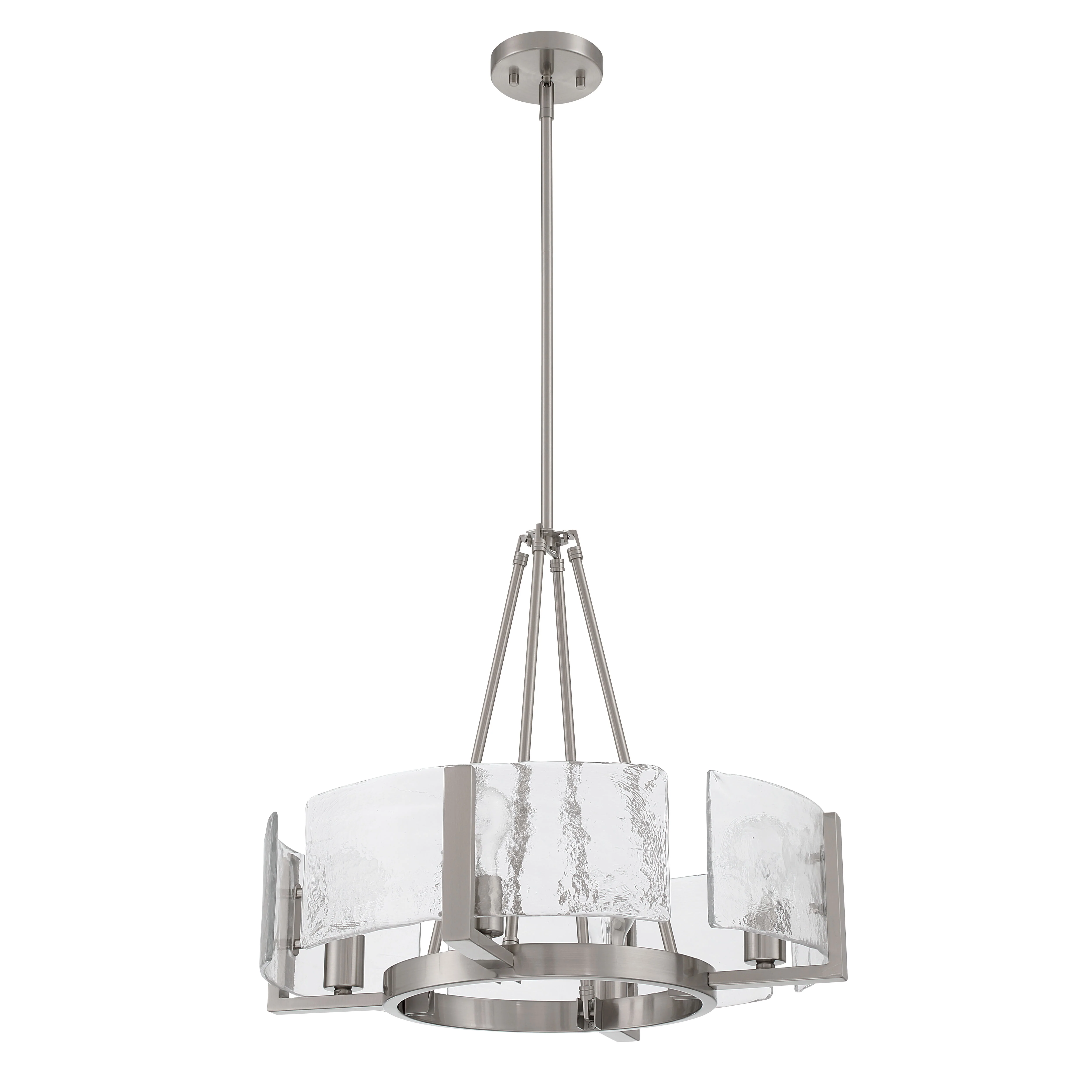 Aenon 4-Light Chandelier in Pewter with Hammered Water Glass - Image 3
