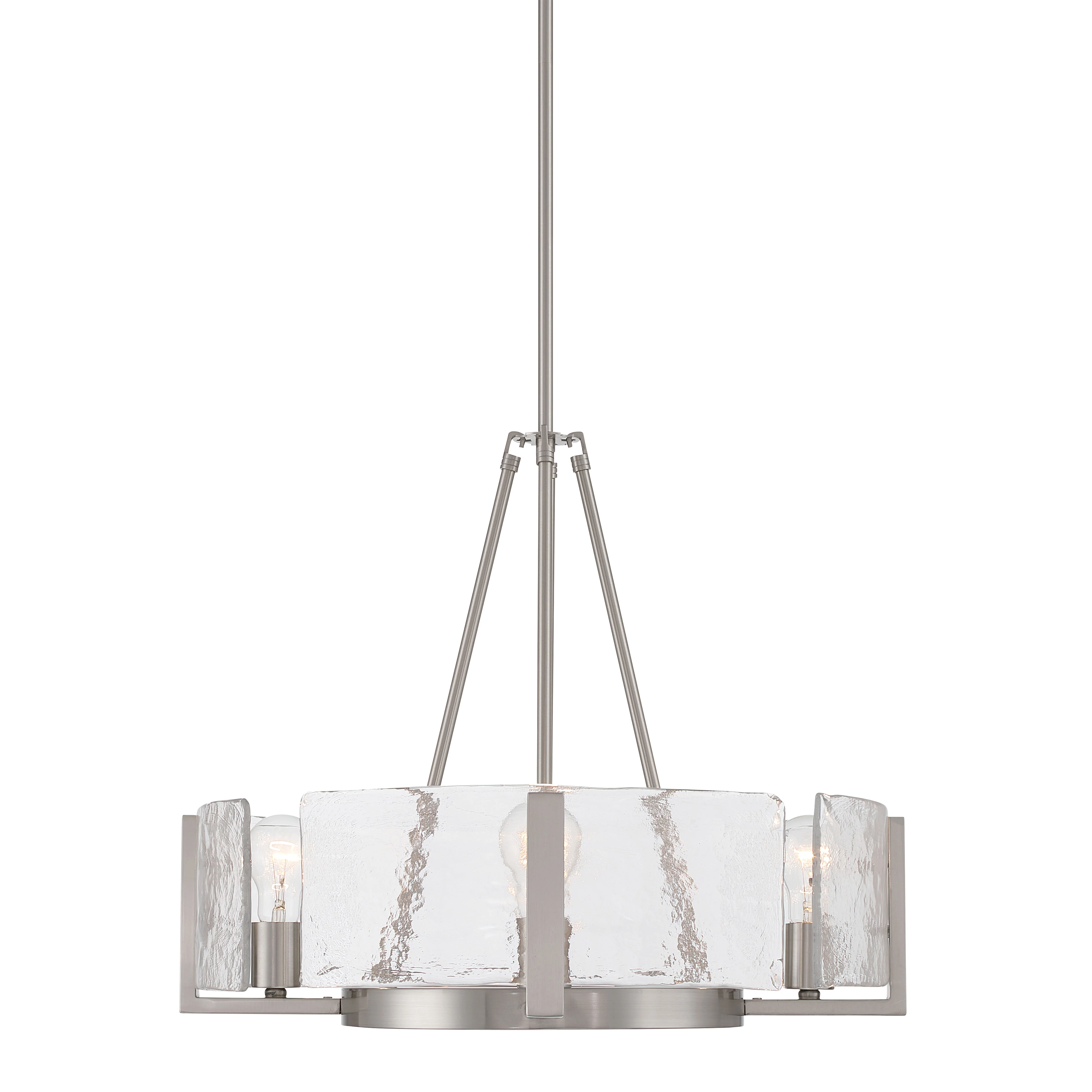 Aenon 4-Light Chandelier in Pewter with Hammered Water Glass - Image 4