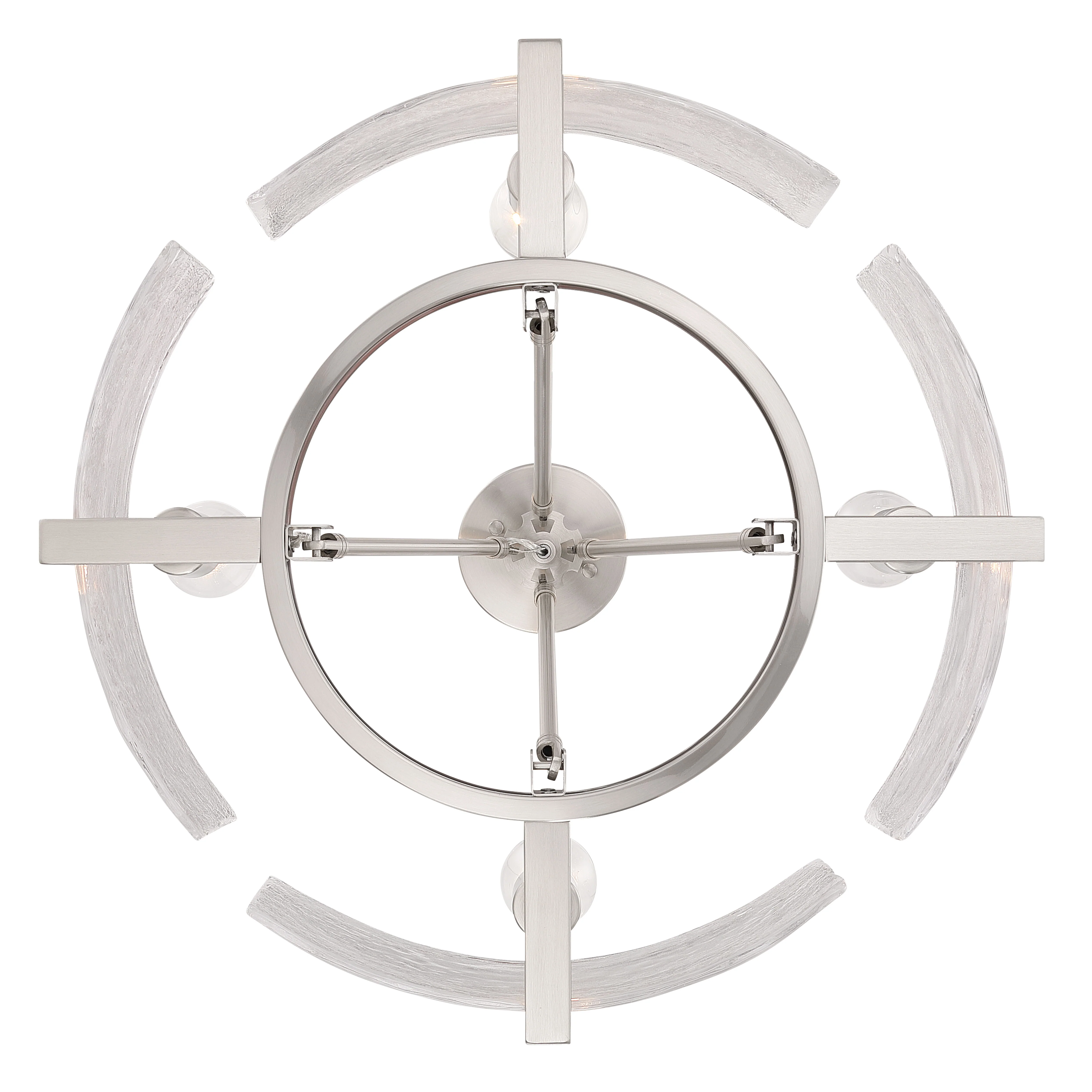 Aenon 4-light Semi-Flush Mount in Pewter with Hammered Water Glass - Image 6