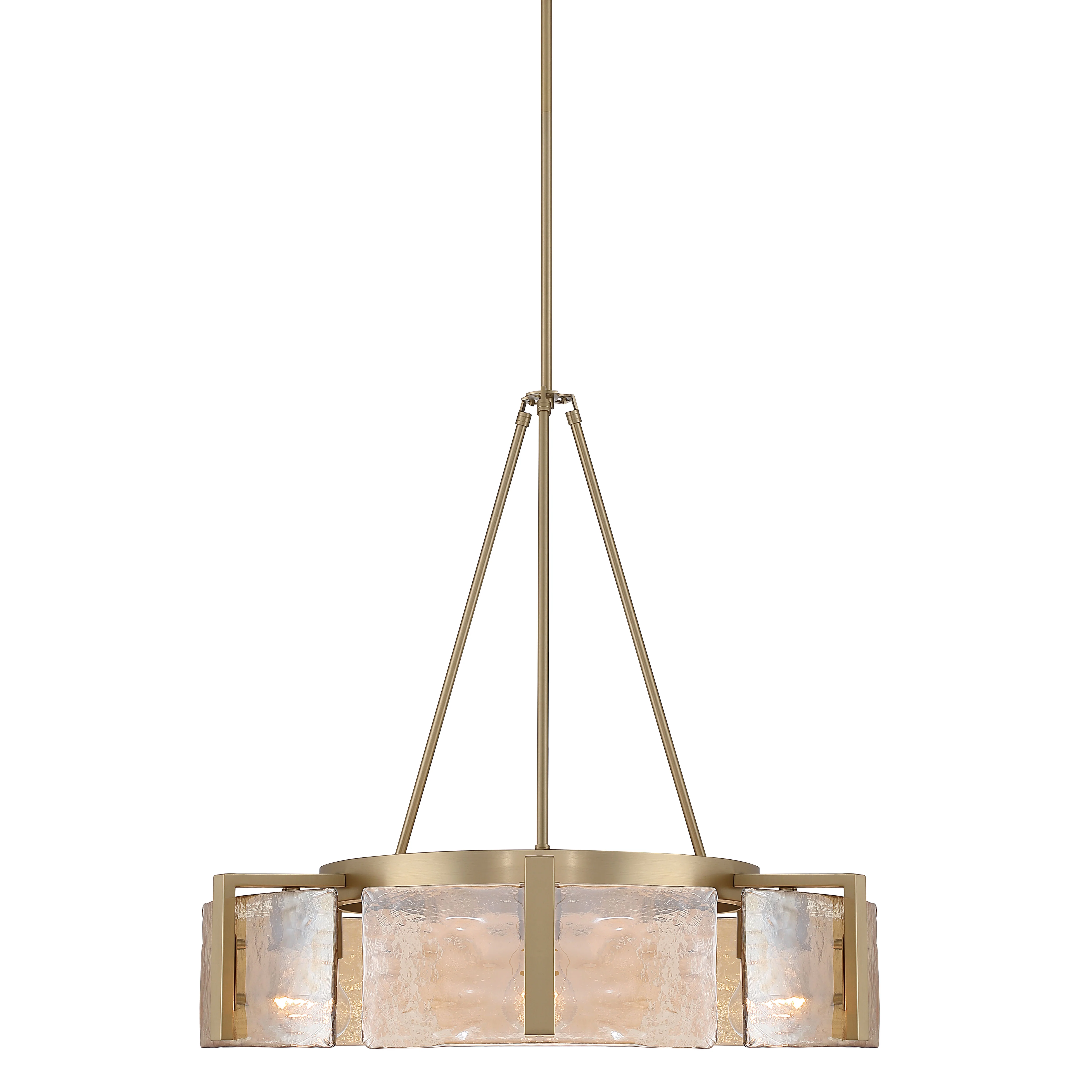 Aenon 6-light Chandelier in Brushed Champagne Brass with Amber Water Glass - Image 3