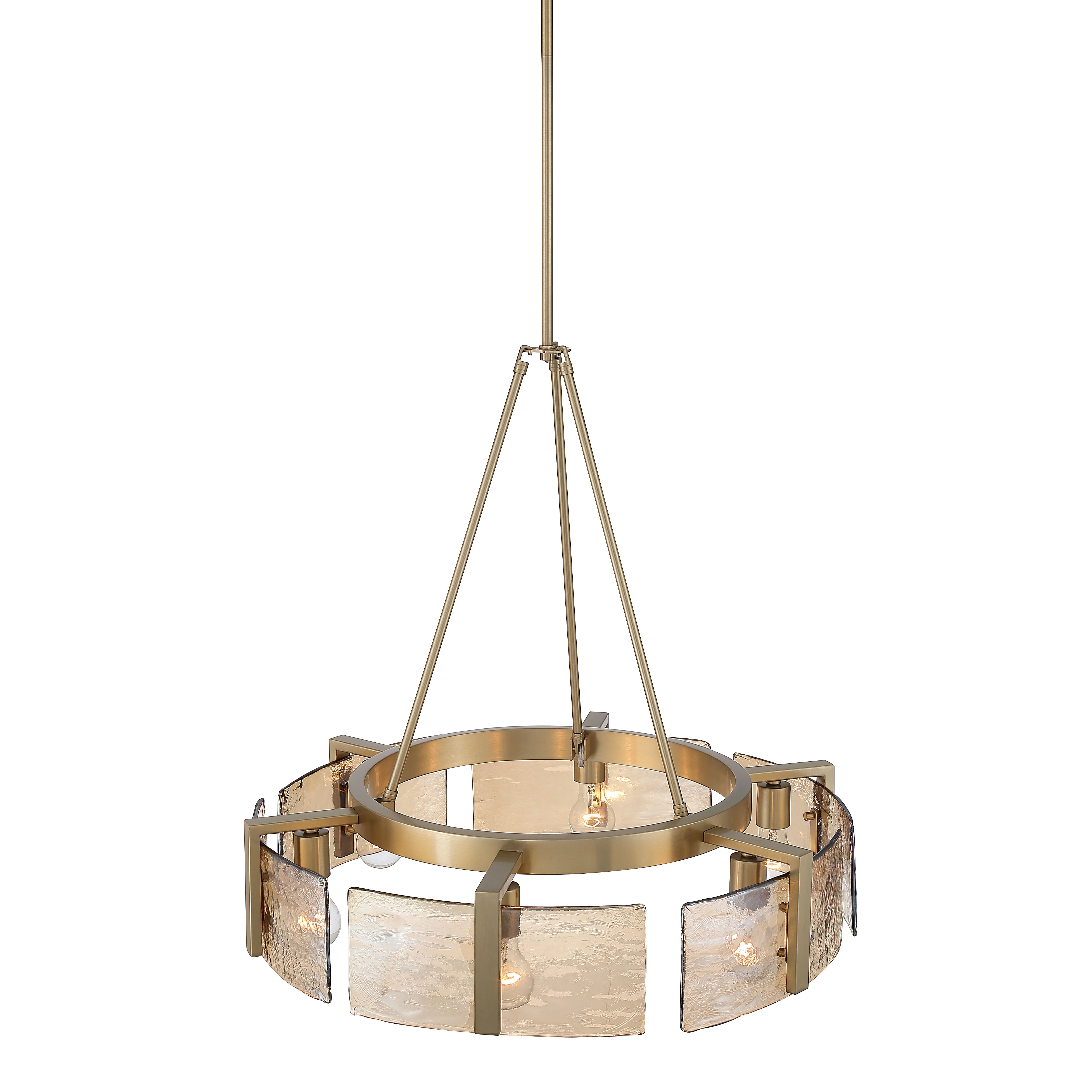 Aenon 6-light Chandelier in Brushed Champagne Brass with Amber Water Glass - Image 5