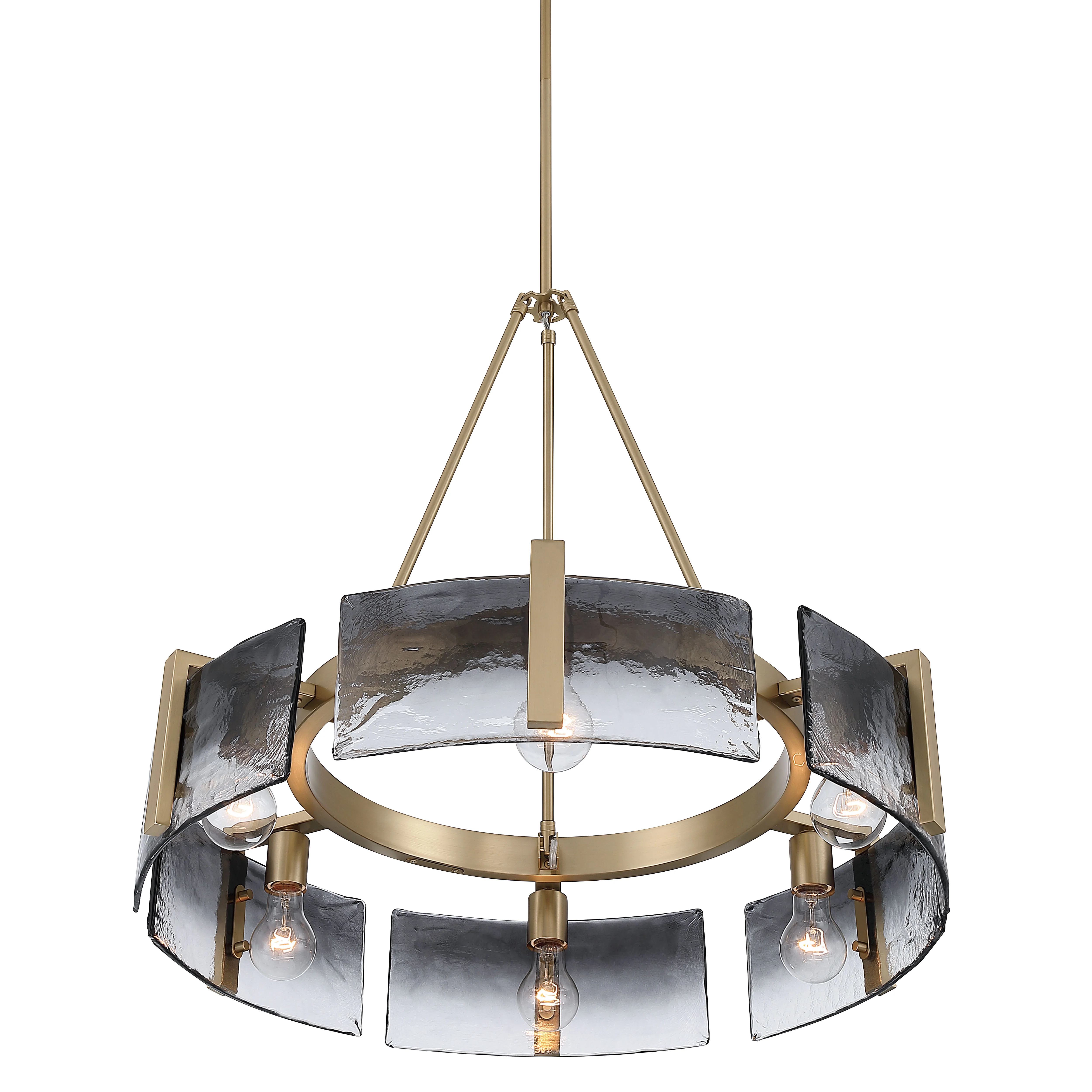 Aenon 6-light Chandelier in Brushed Champagne Brass with Smokey Water Glass - Image 2