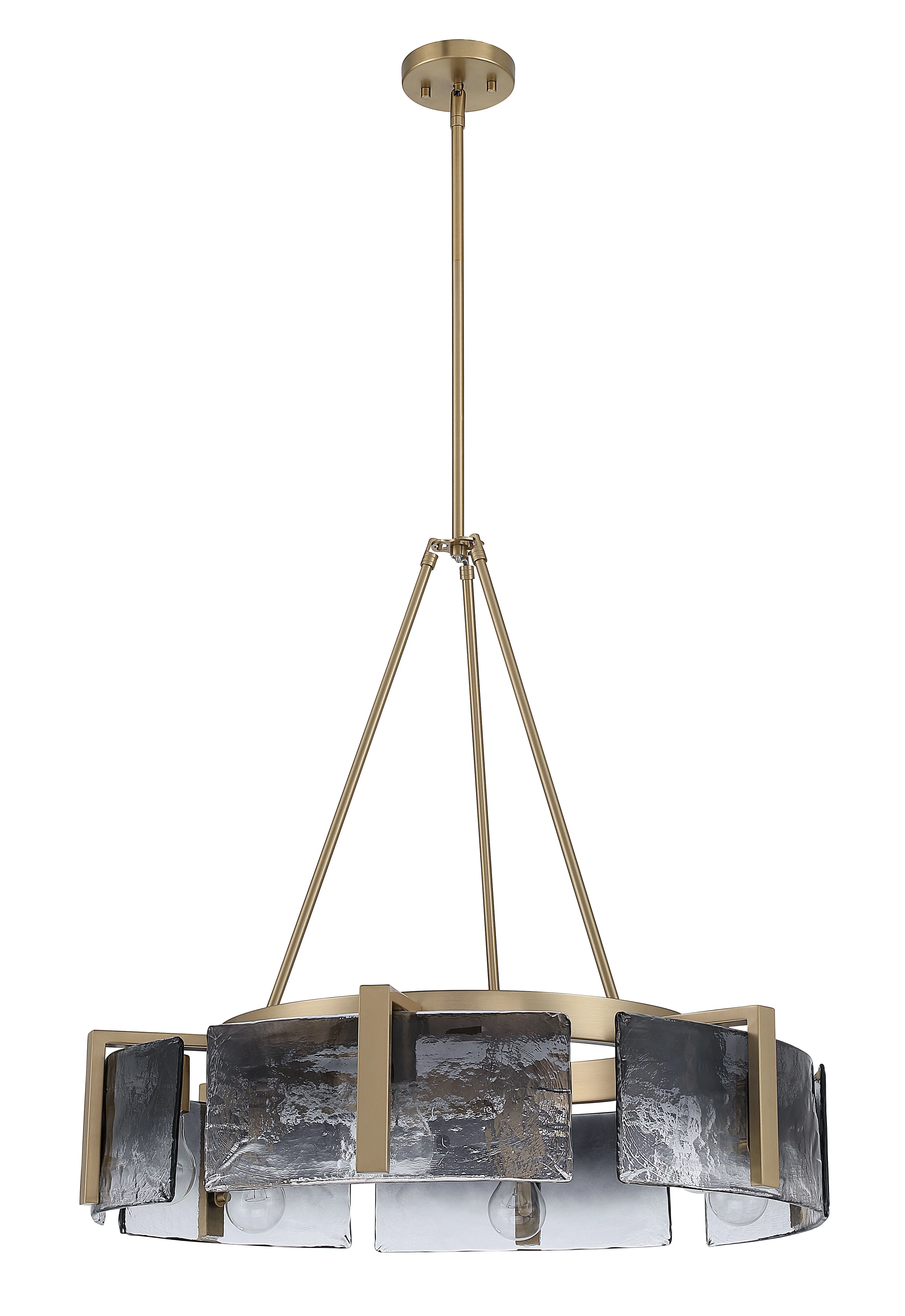 Aenon 6-light Chandelier in Brushed Champagne Brass with Smokey Water Glass - Image 3