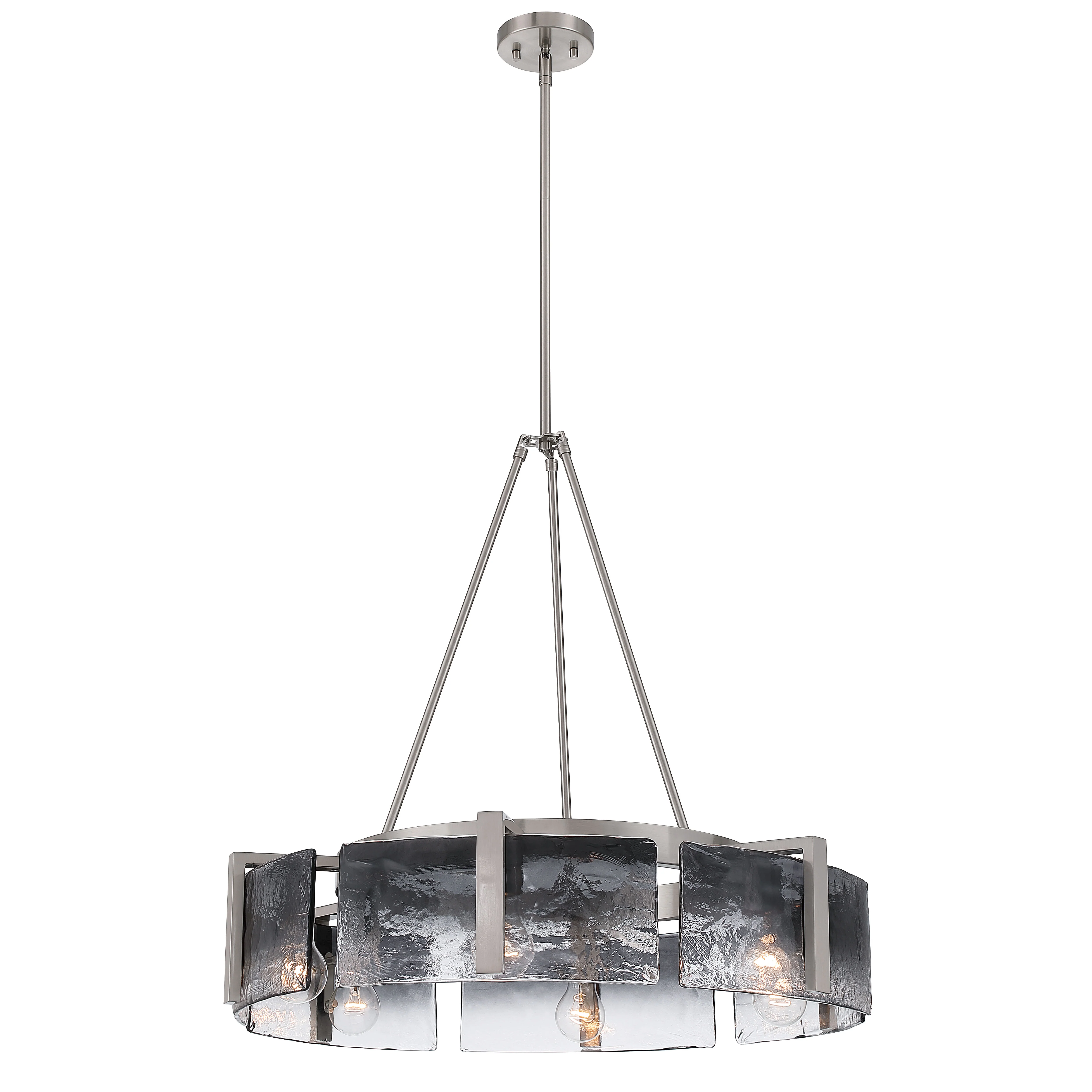 Aenon 6-light Chandelier in Pewter with Smokey Water Glass - Image 8