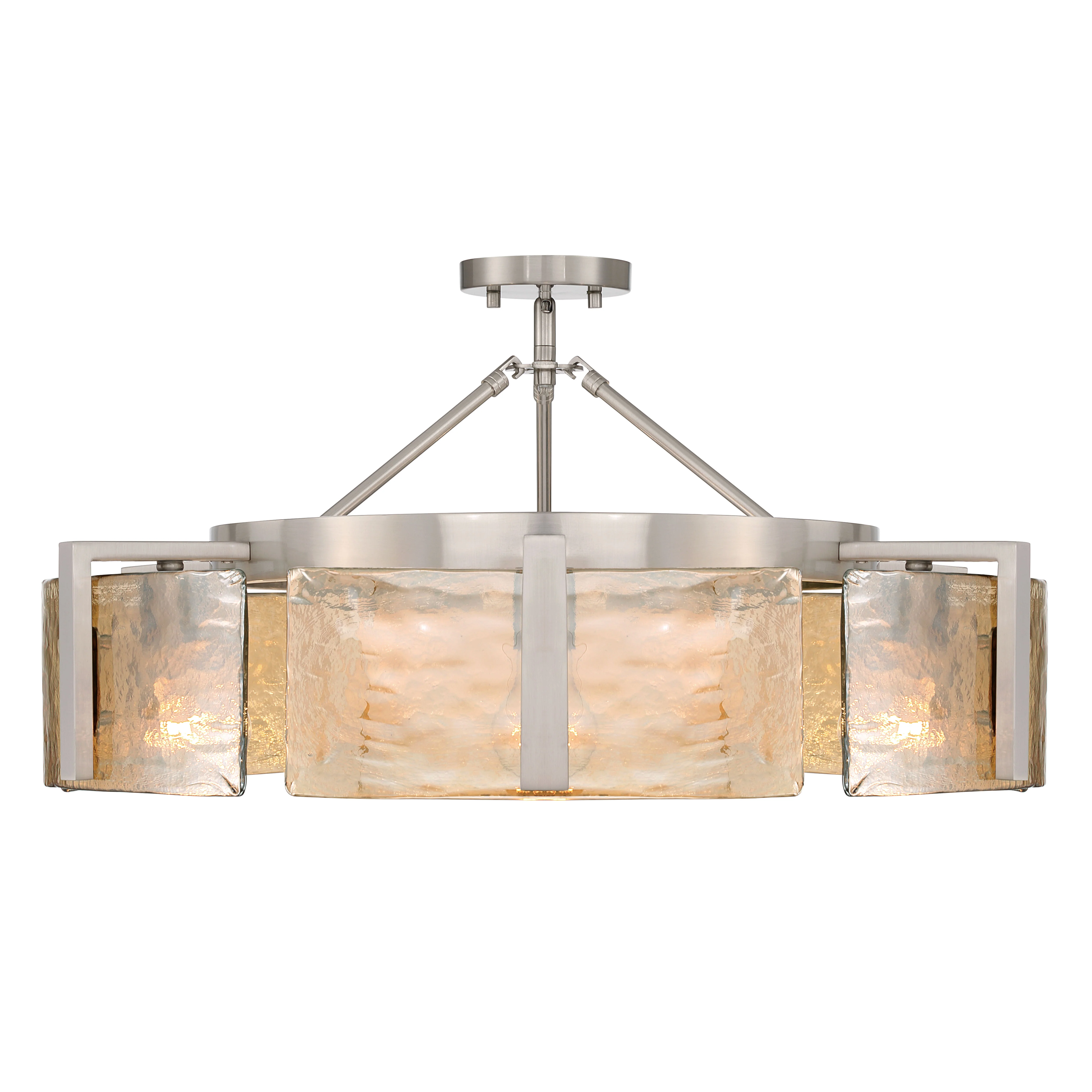 Aenon 6-light Semi-Flush Mount in Pewter with Amber Water Glass - Image 6