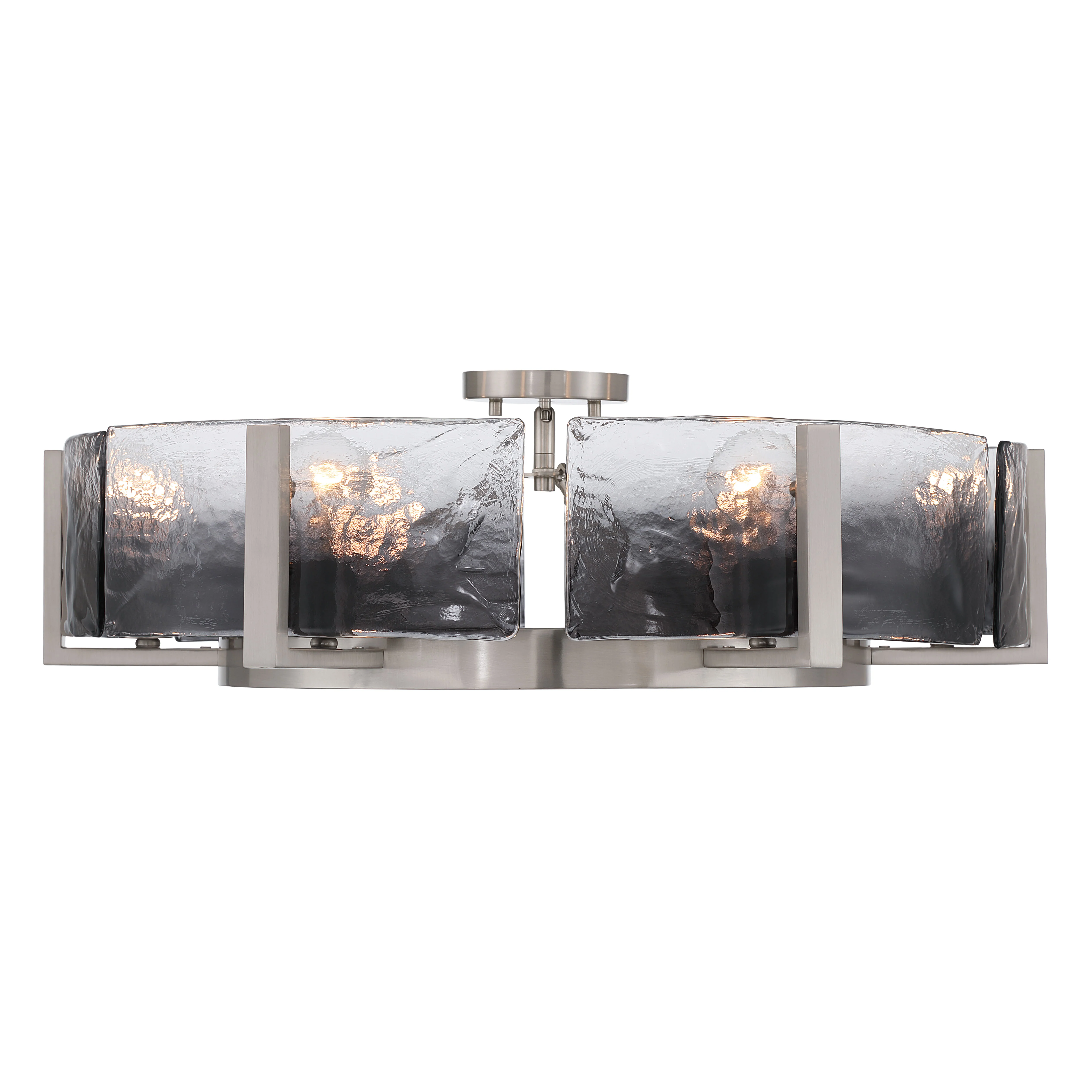 Aenon 6-light Semi-Flush Mount in Pewter with Smokey Water Glass - Image 3