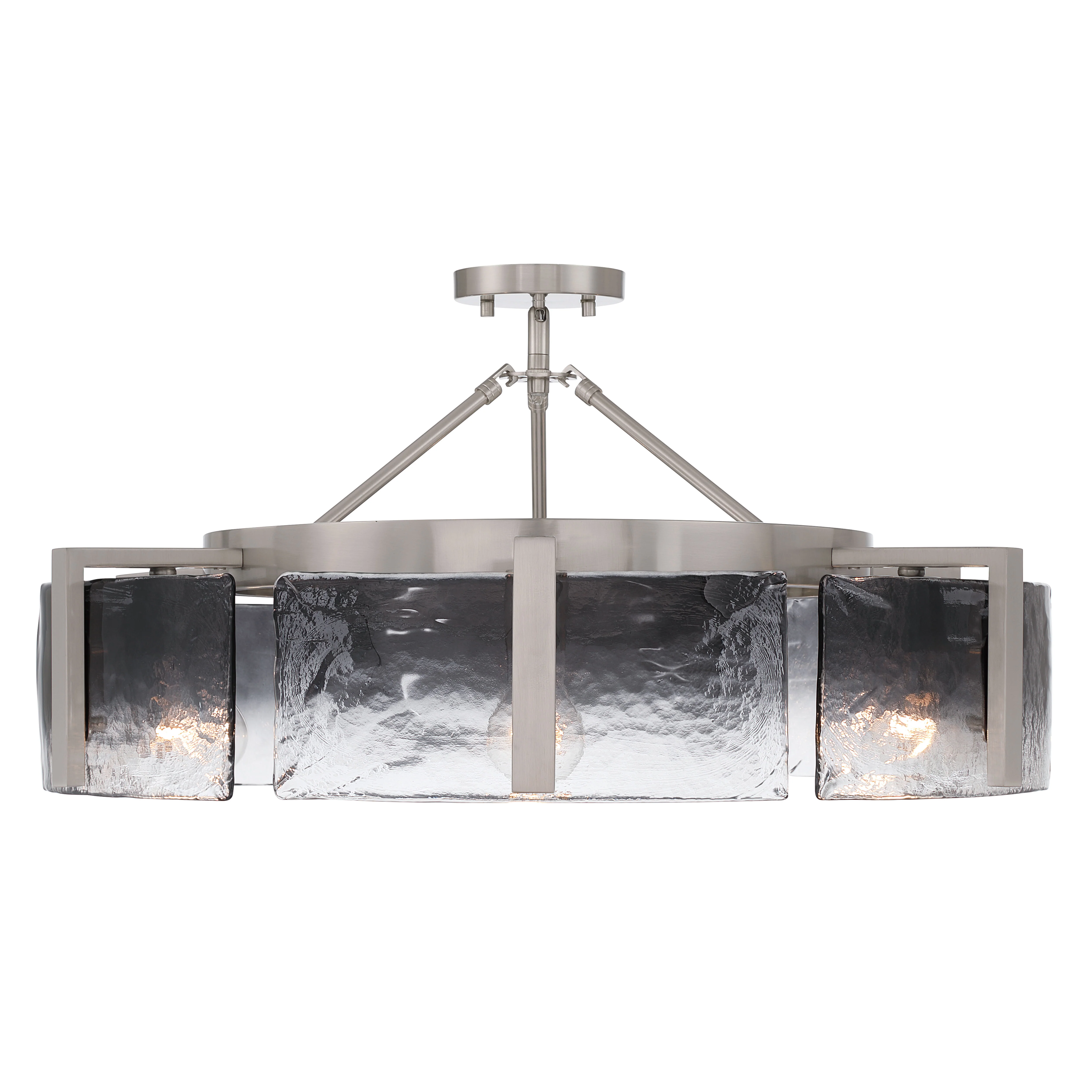 Aenon 6-light Semi-Flush Mount in Pewter with Smokey Water Glass - Image 6