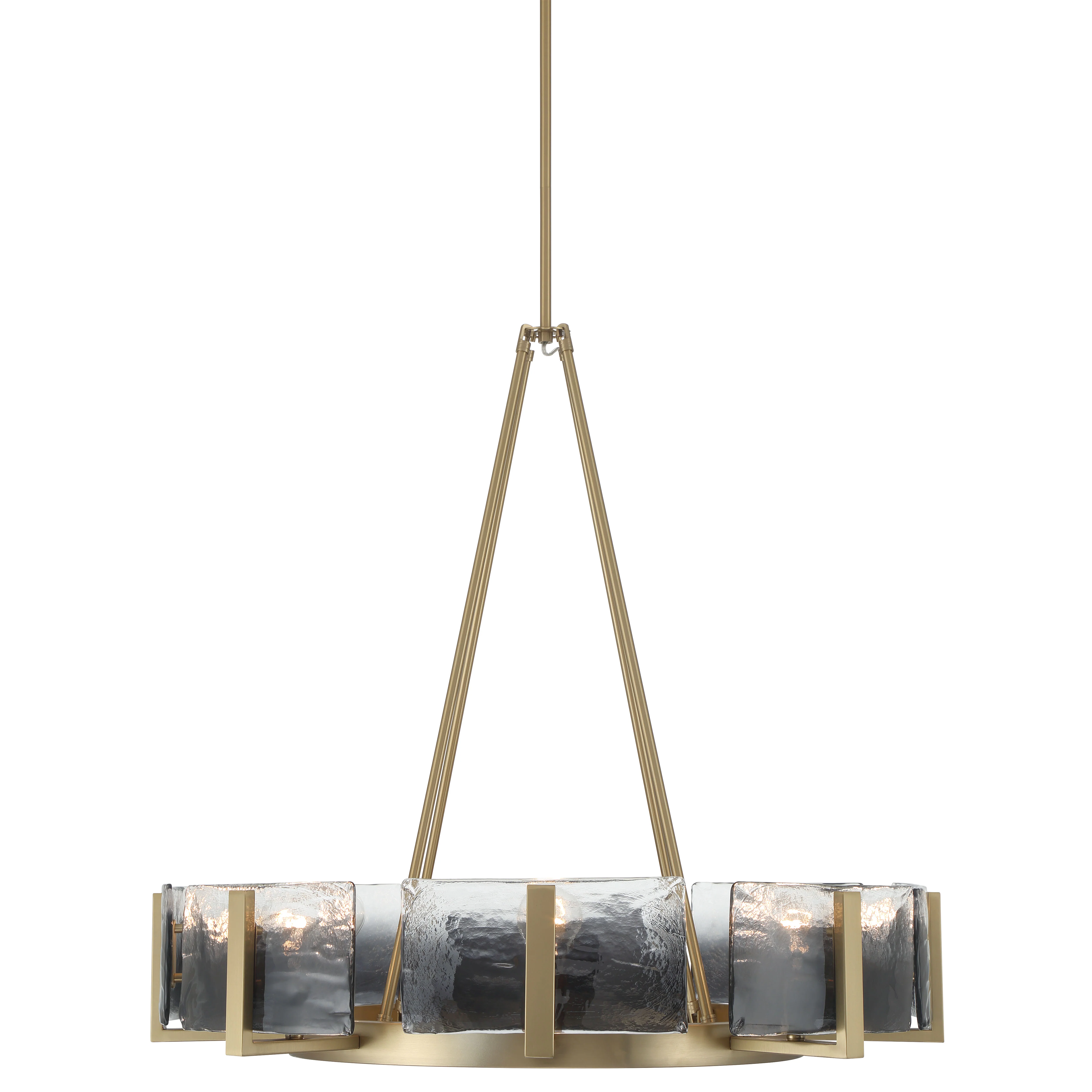 Aenon 8-Light Chandelier in Brushed Champagne Brass with Smokey Water Glass - Image 3