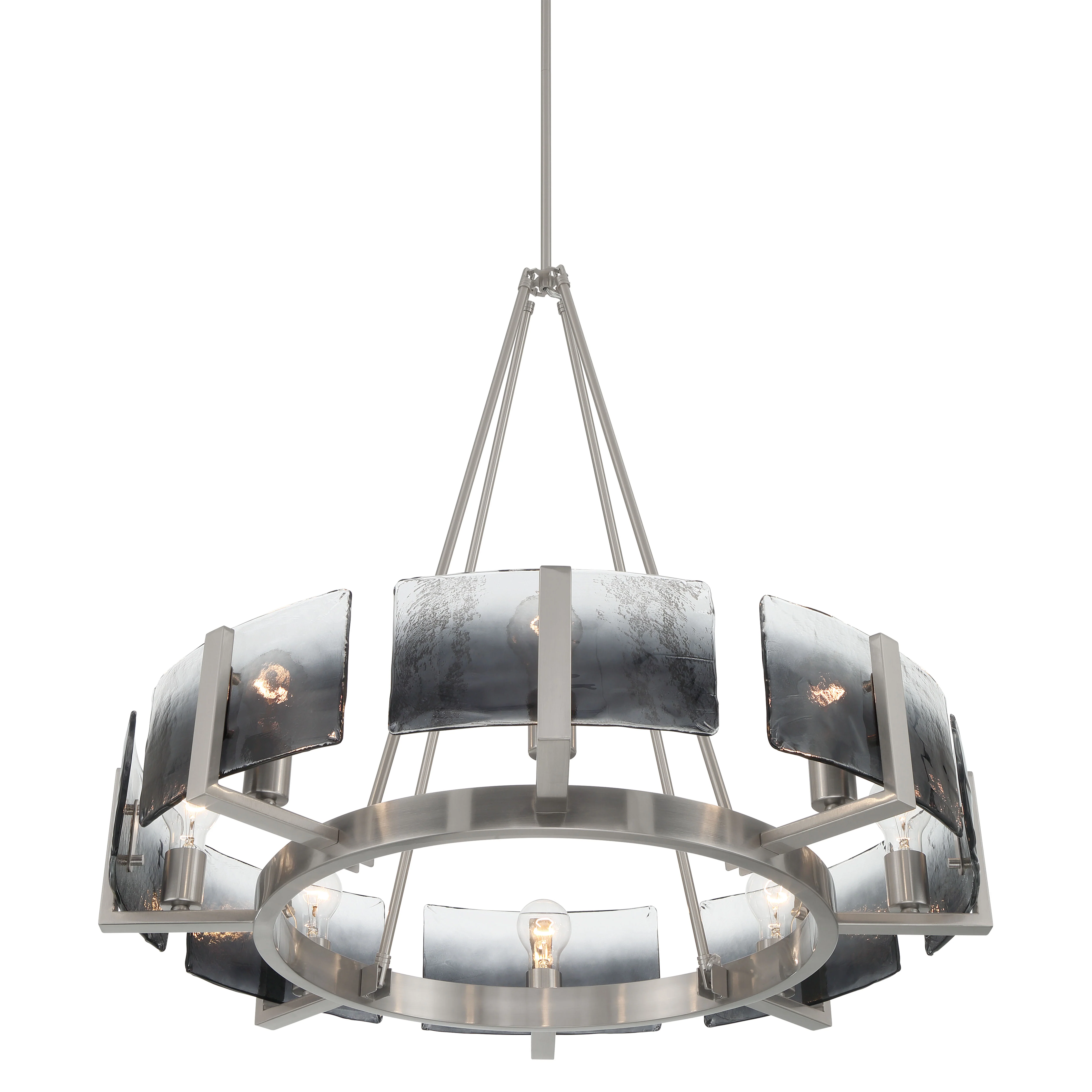 Aenon 8-Light Chandelier in Pewter with Smokey Water Glass - Image 4