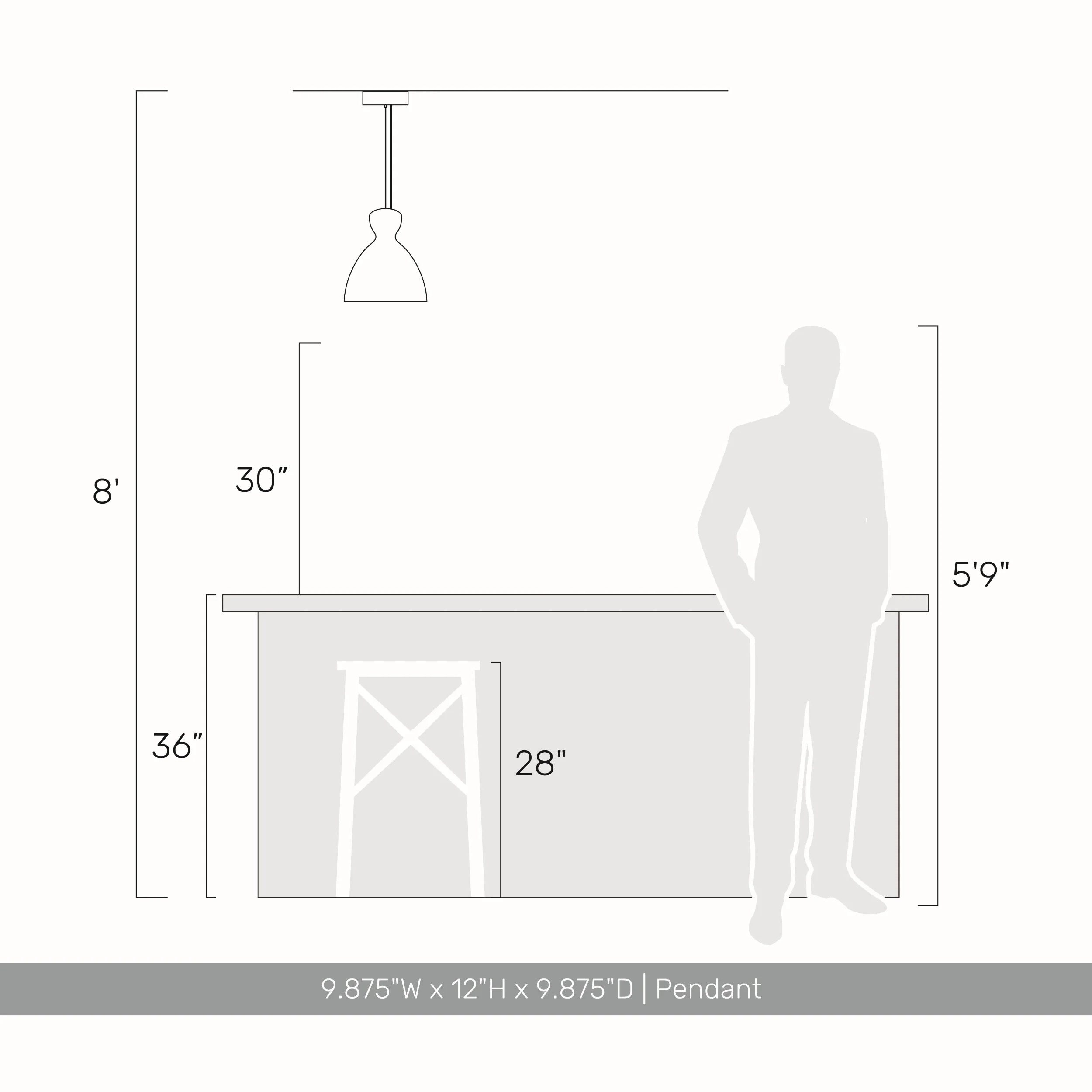 Aethera 10in Integrated LED Pendant in Grey Cement - Image 5