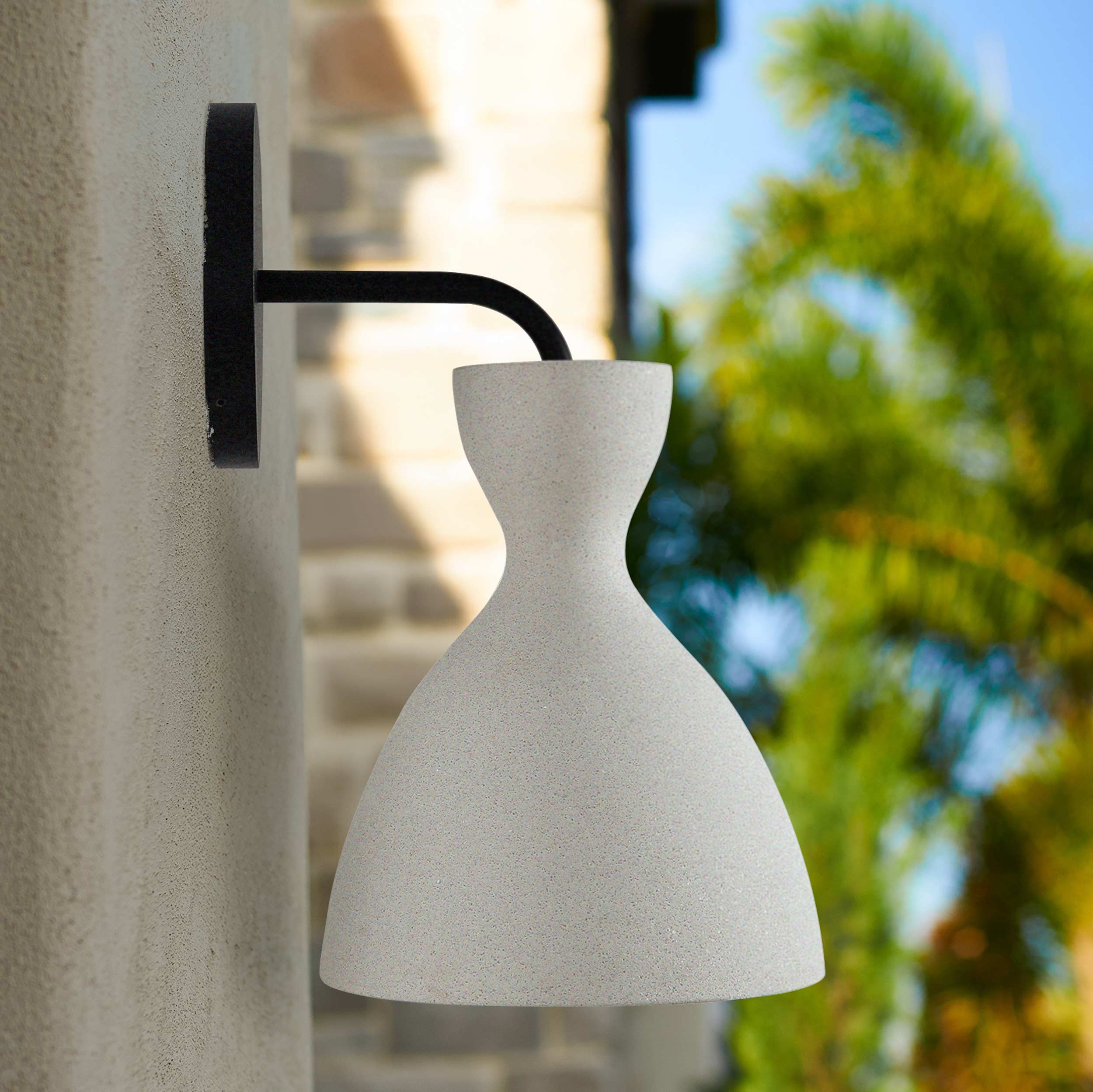 Aethera Integrated LED Wall Sconce in White Sandstone Cement - Image 6