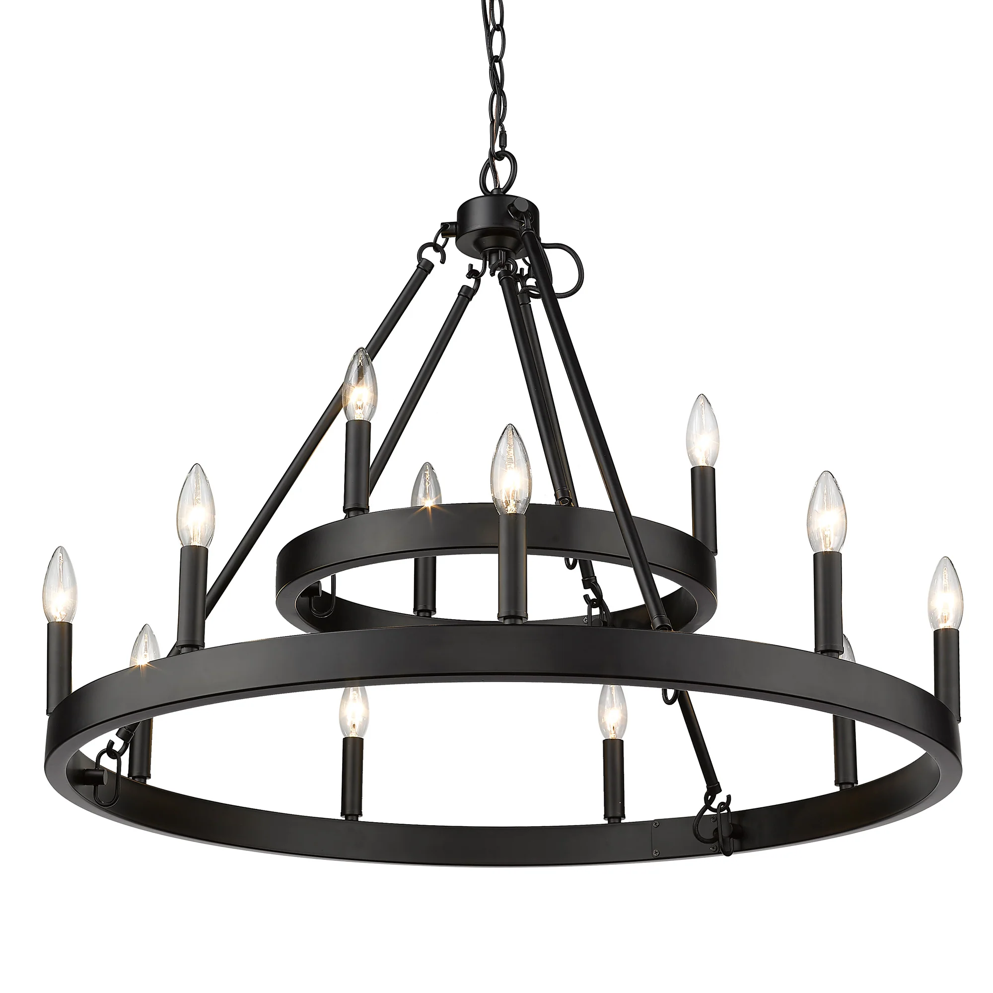 Alastair 12-light Chandelier in Matte Black - Image 3