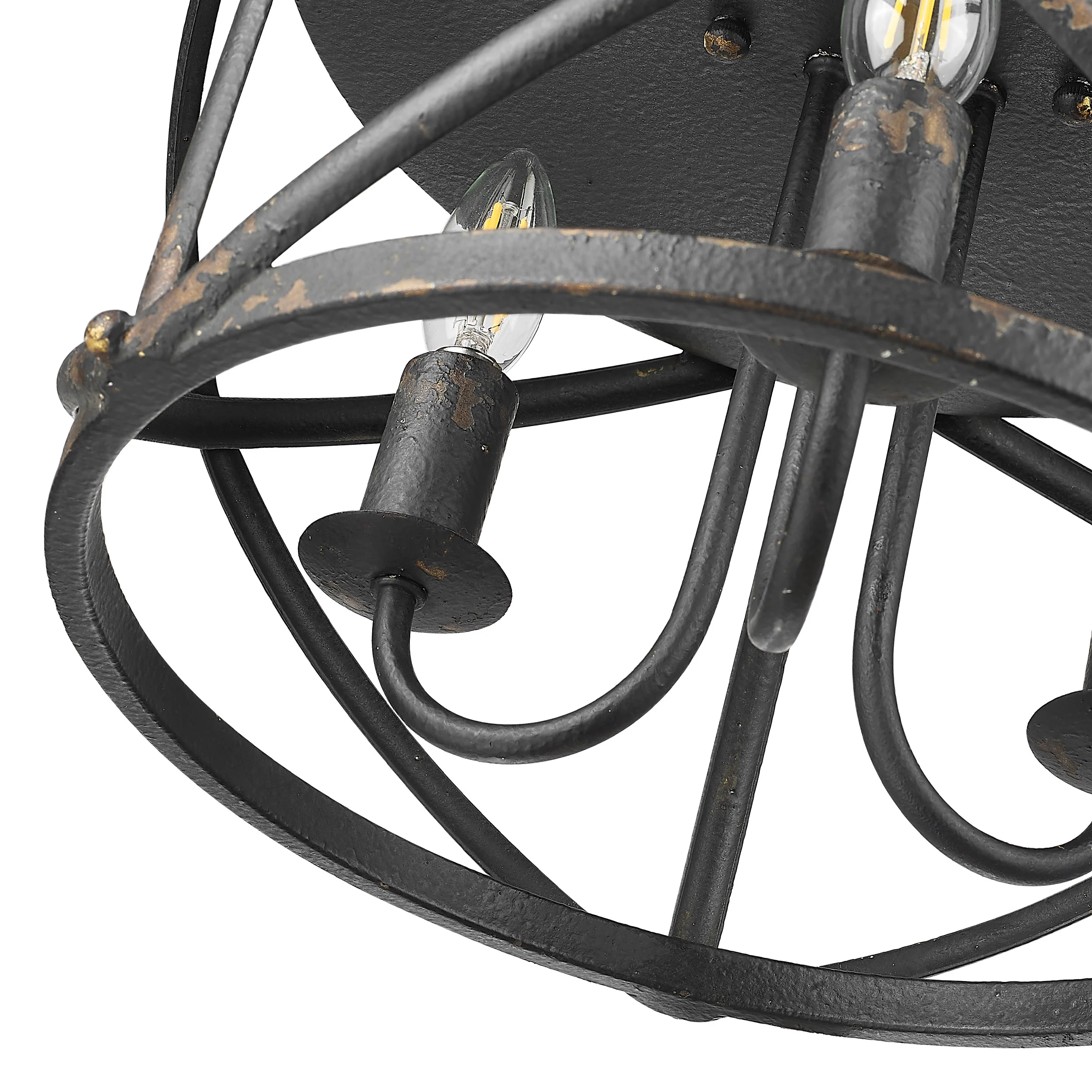 Alcott 3-light Flush Mount in Antique Black Iron - Image 5