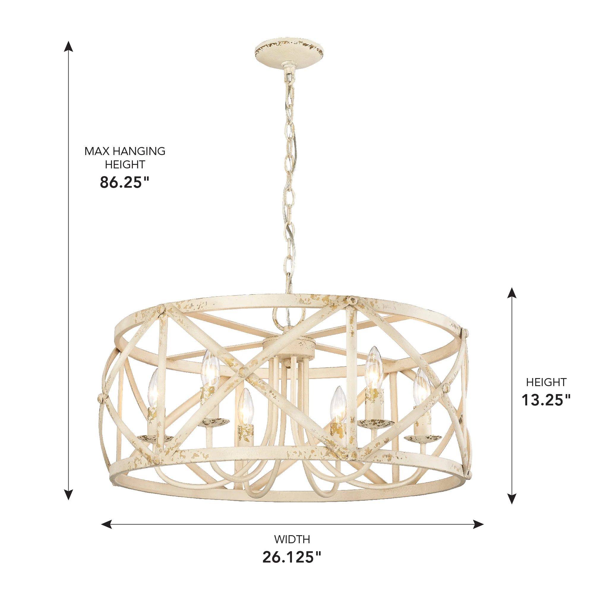 Alcott 6-light Chandelier in Antique Ivory - Image 4