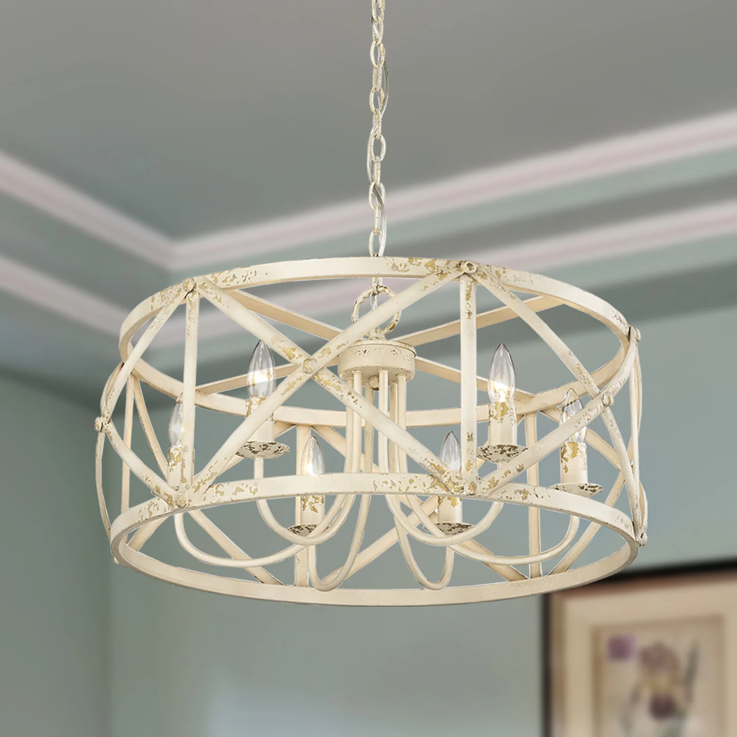 Alcott 6-light Chandelier in Antique Ivory - Image 6