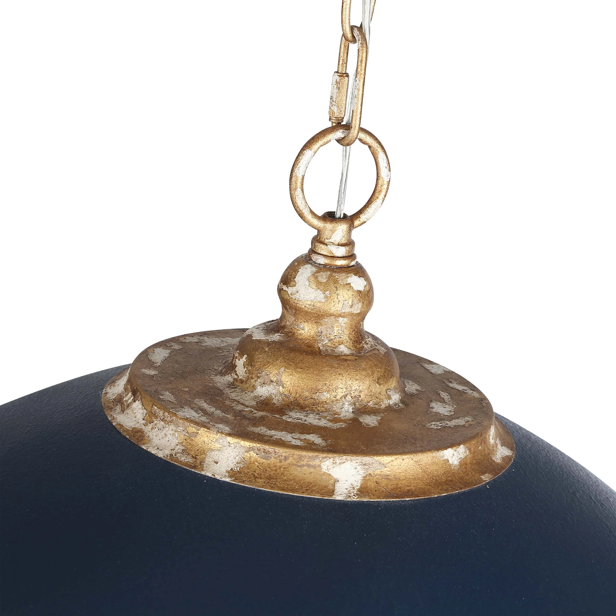 Alison 8-light Pendant in Vintage Gold and Antique Matte Navy shade - Image 2