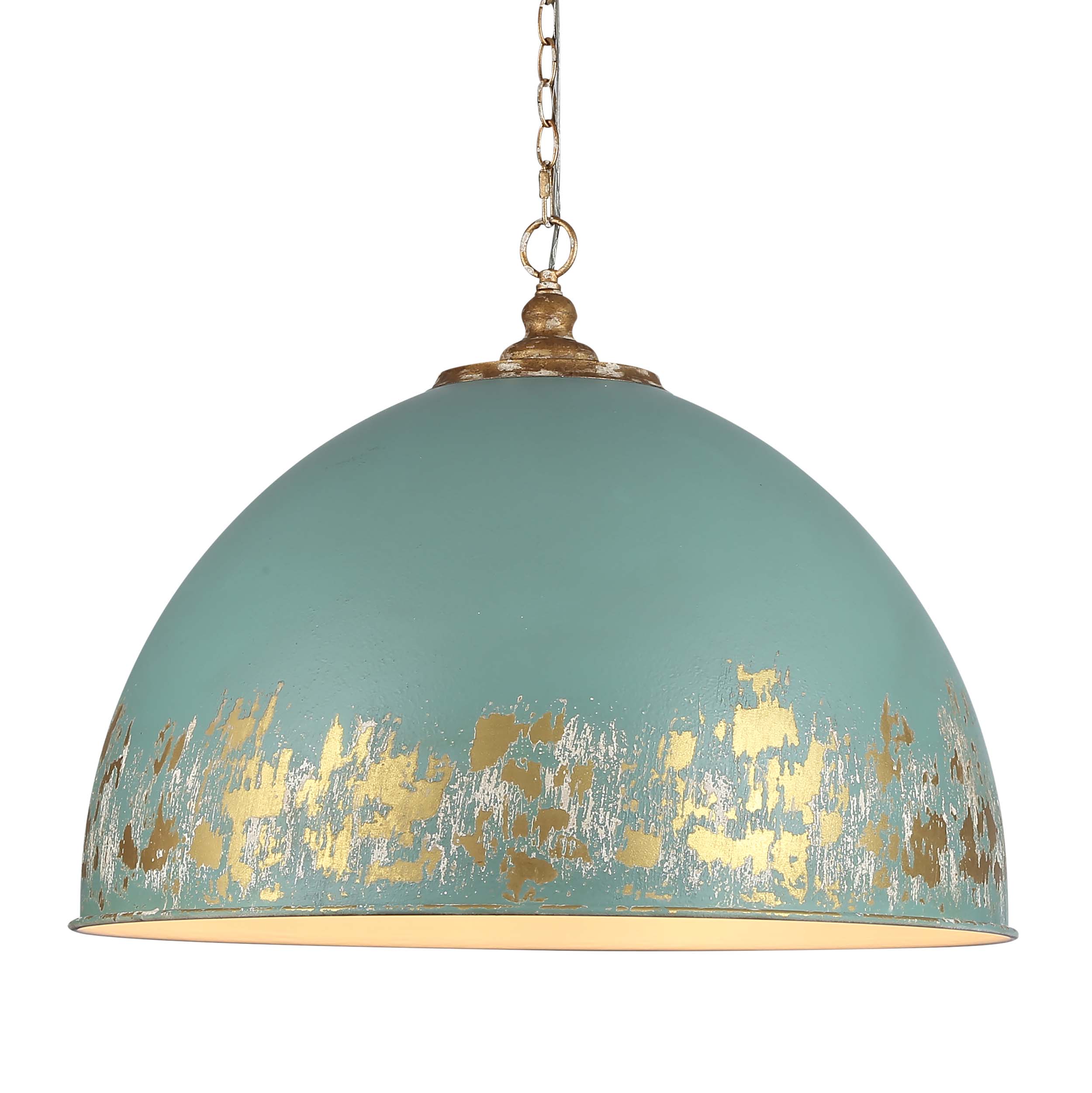 Alison 8-light Pendant in Vintage Gold and Antique Teal shade