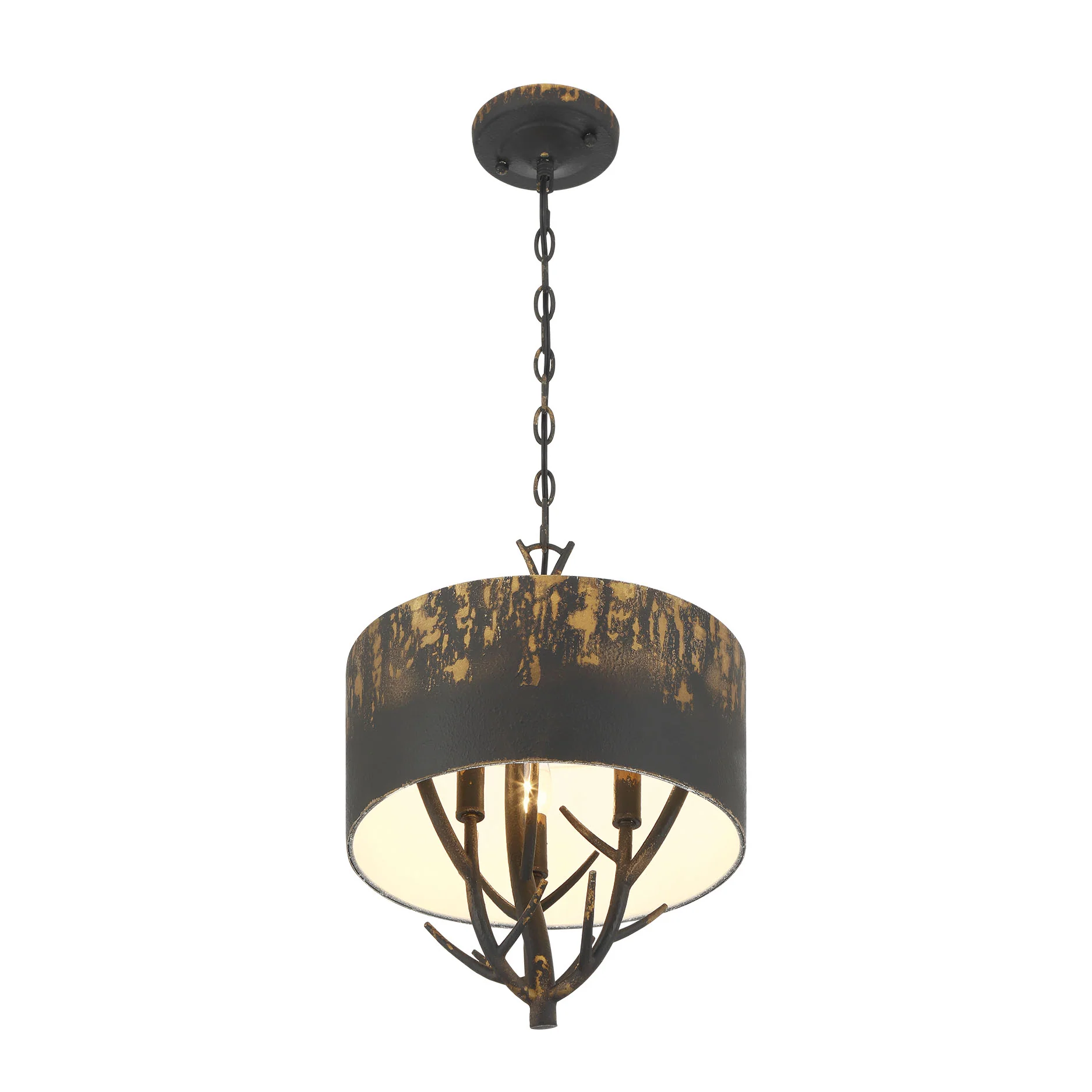 Arboreal 3-light Pendant in Antique Black Iron - Image 5
