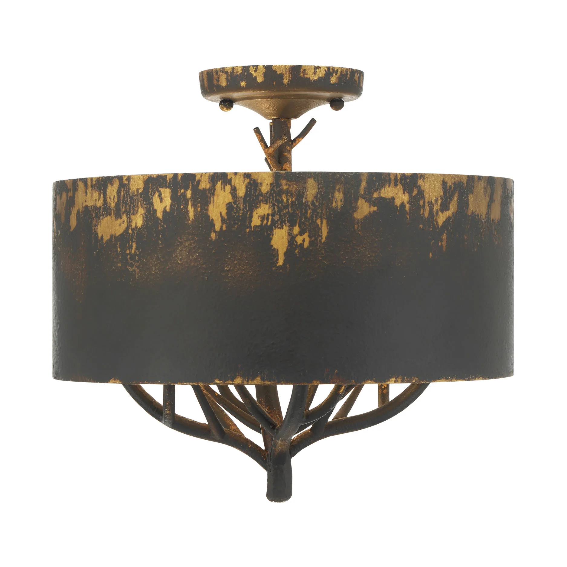Arboreal 4-light Semi-Flush Mount in Antique Black Iron - Image 3