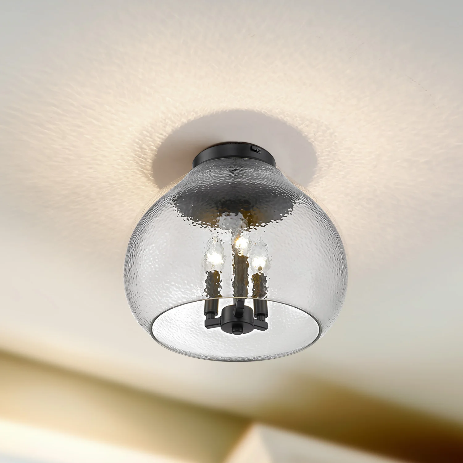 Ariella 3-light Flush Mount in Matte Black - Image 5