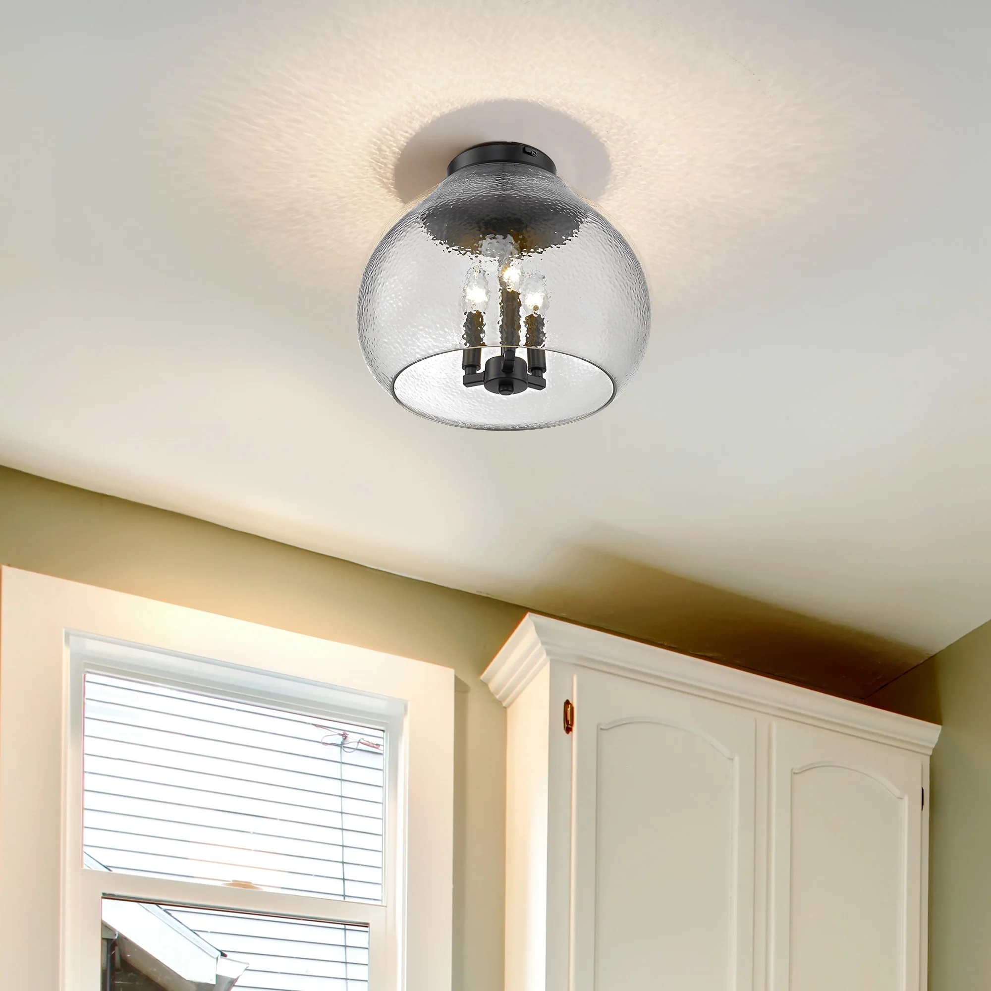 Ariella 3-light Flush Mount in Matte Black - Image 6