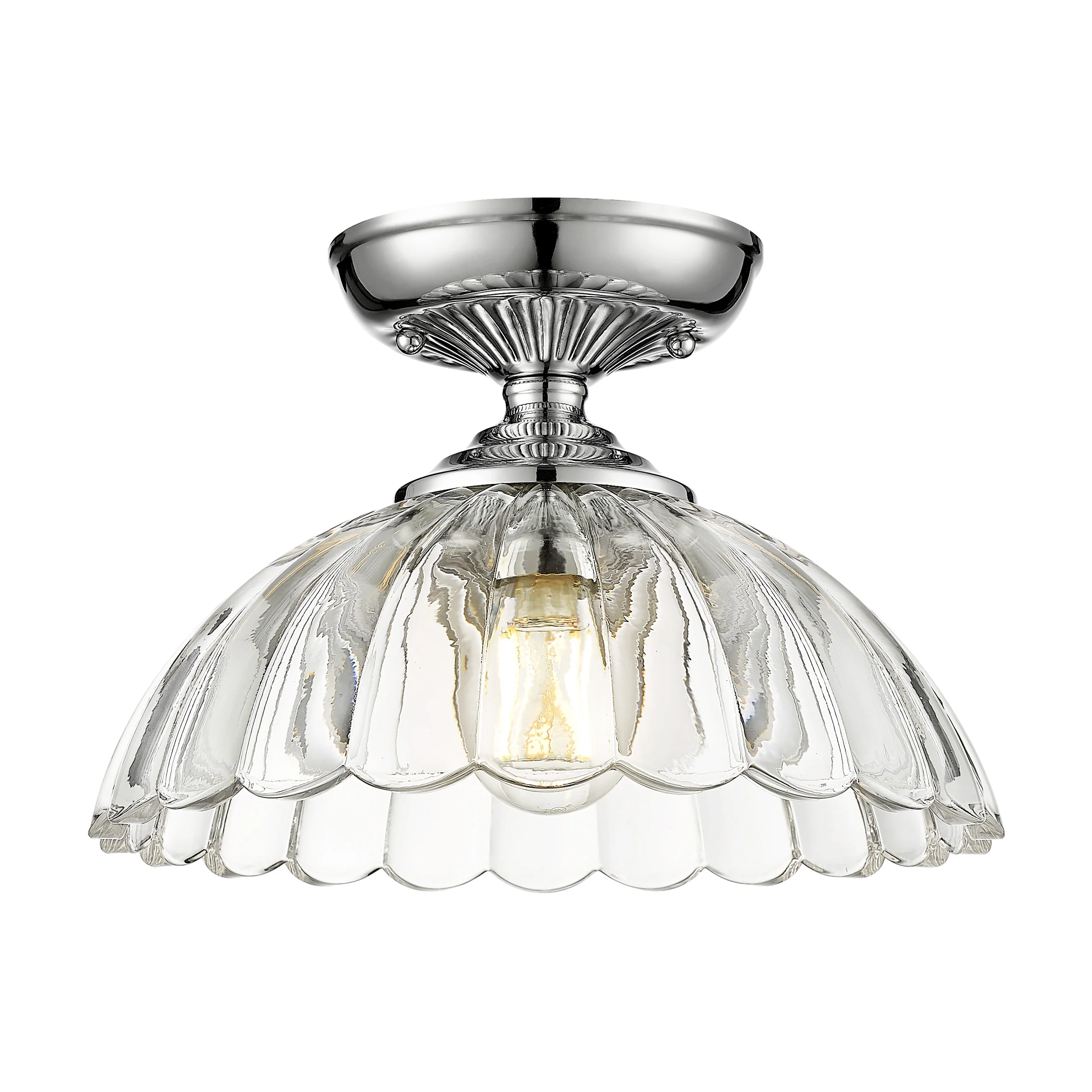 Audra 1-light 12in Semi-Flush Mount in Chrome