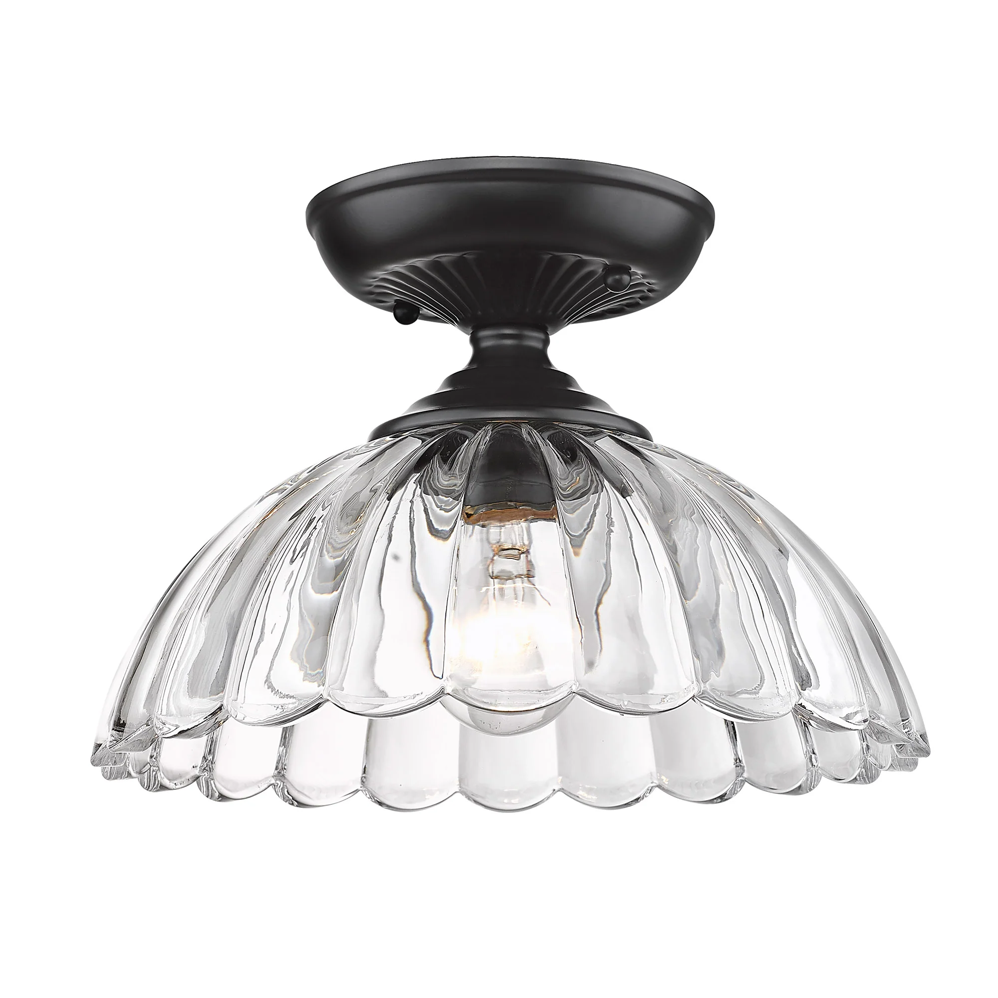 Audra 1-light 12in Semi-Flush Mount in Matte Black